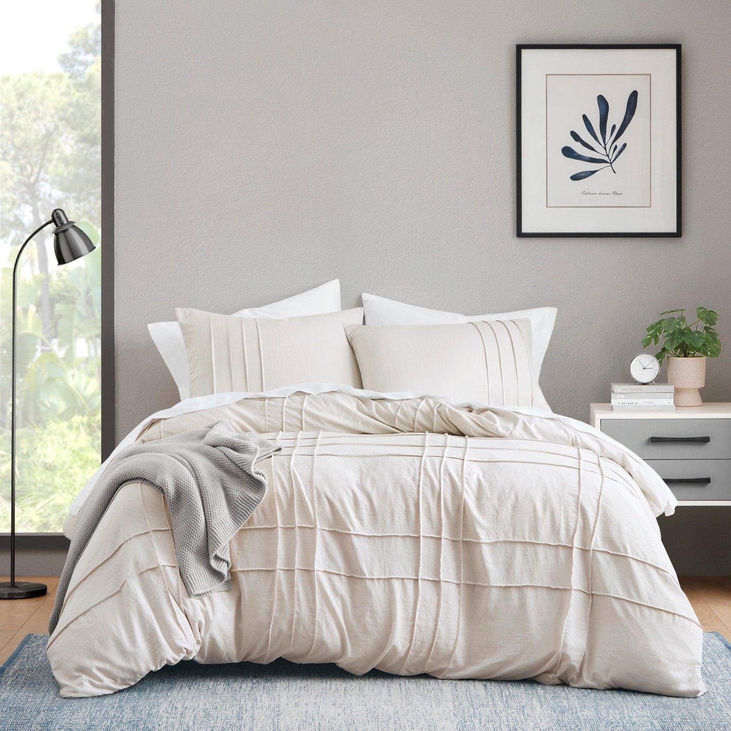 Chelsea Square Evans Pinch Pleated Soft Washed Boho Duvet Cover Set