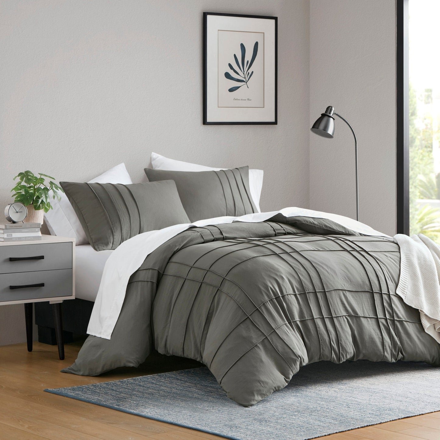Chelsea Square Evans Pinch Pleated Soft Washed Boho Duvet Cover Set