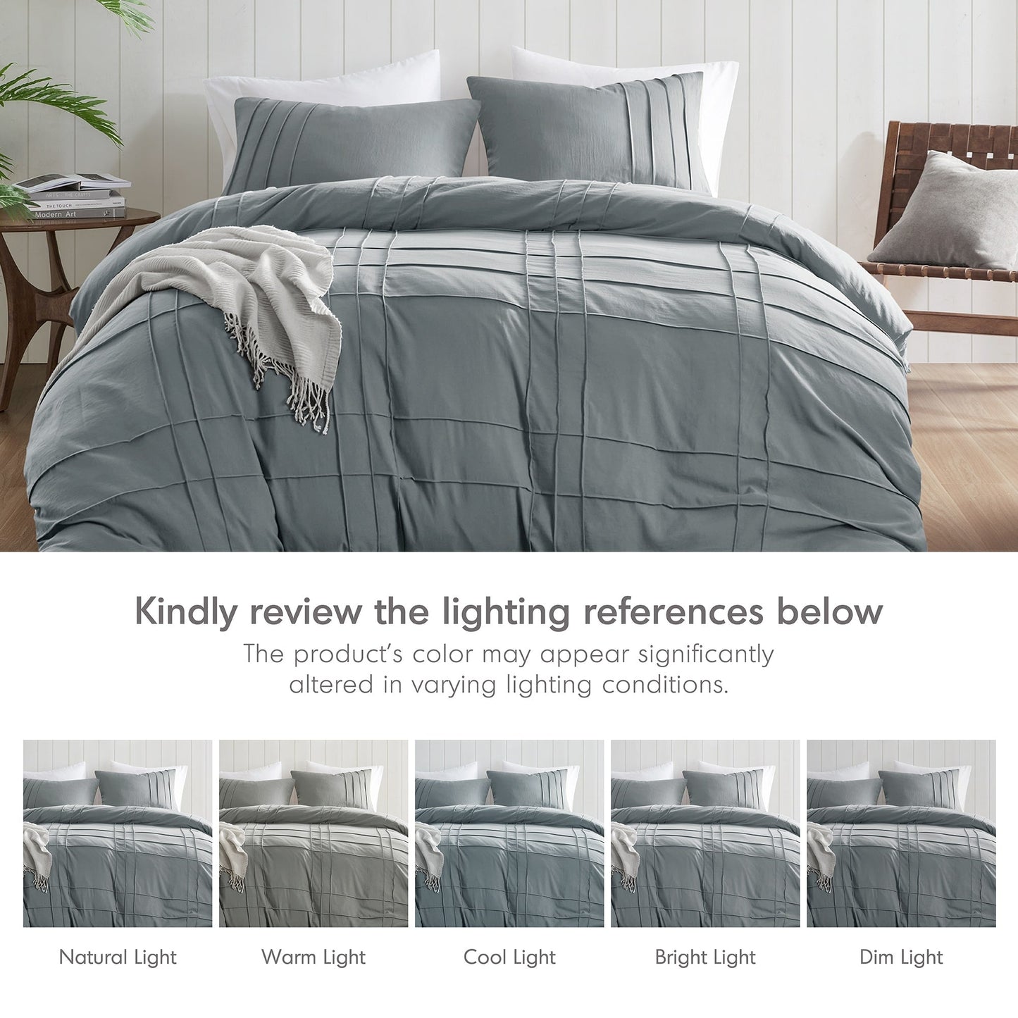 Chelsea Square Evans Pinch Pleated Soft Washed Boho Duvet Cover Set