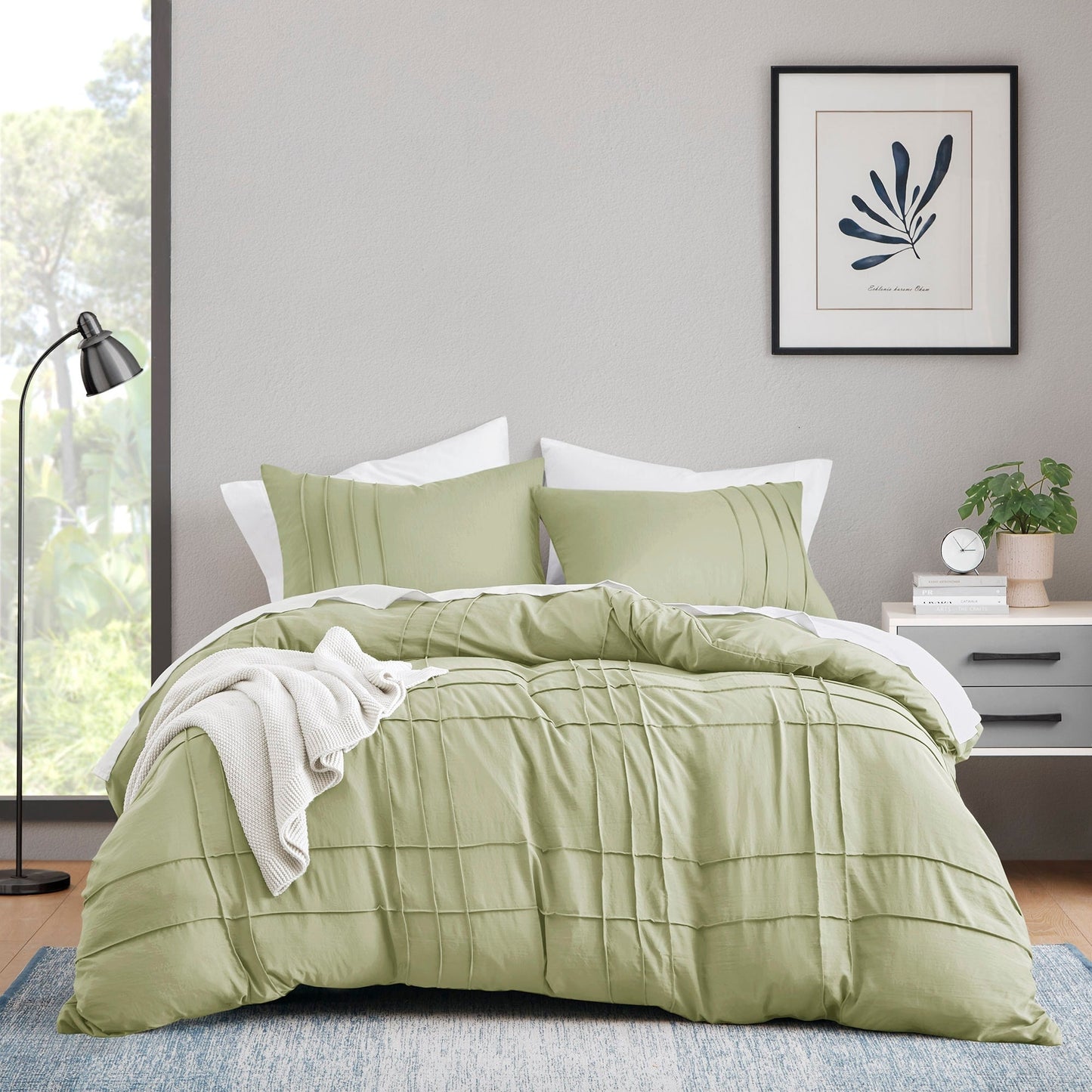 Chelsea Square Evans Pinch Pleated Soft Washed Boho Duvet Cover Set