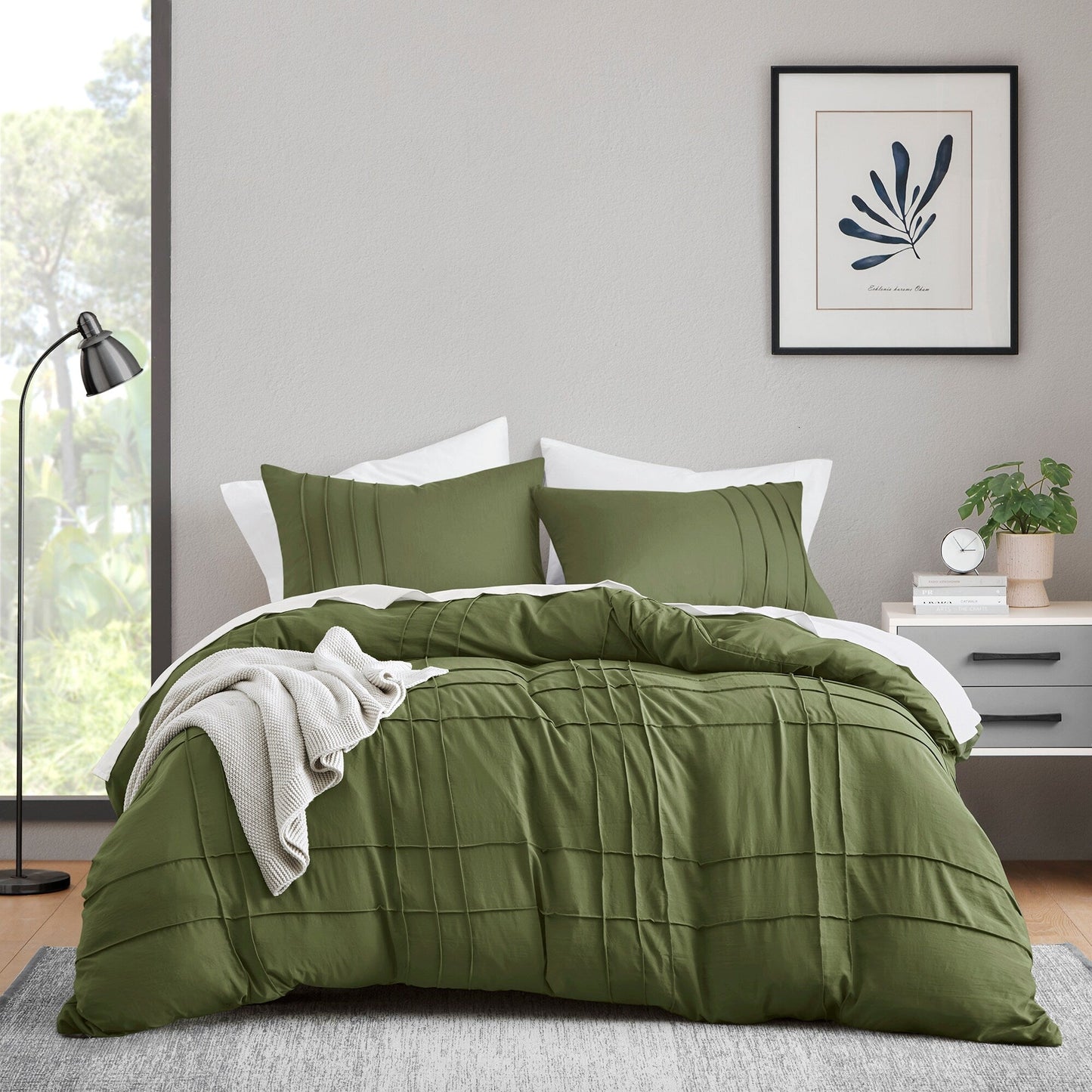 Chelsea Square Evans Pinch Pleated Soft Washed Boho Duvet Cover Set