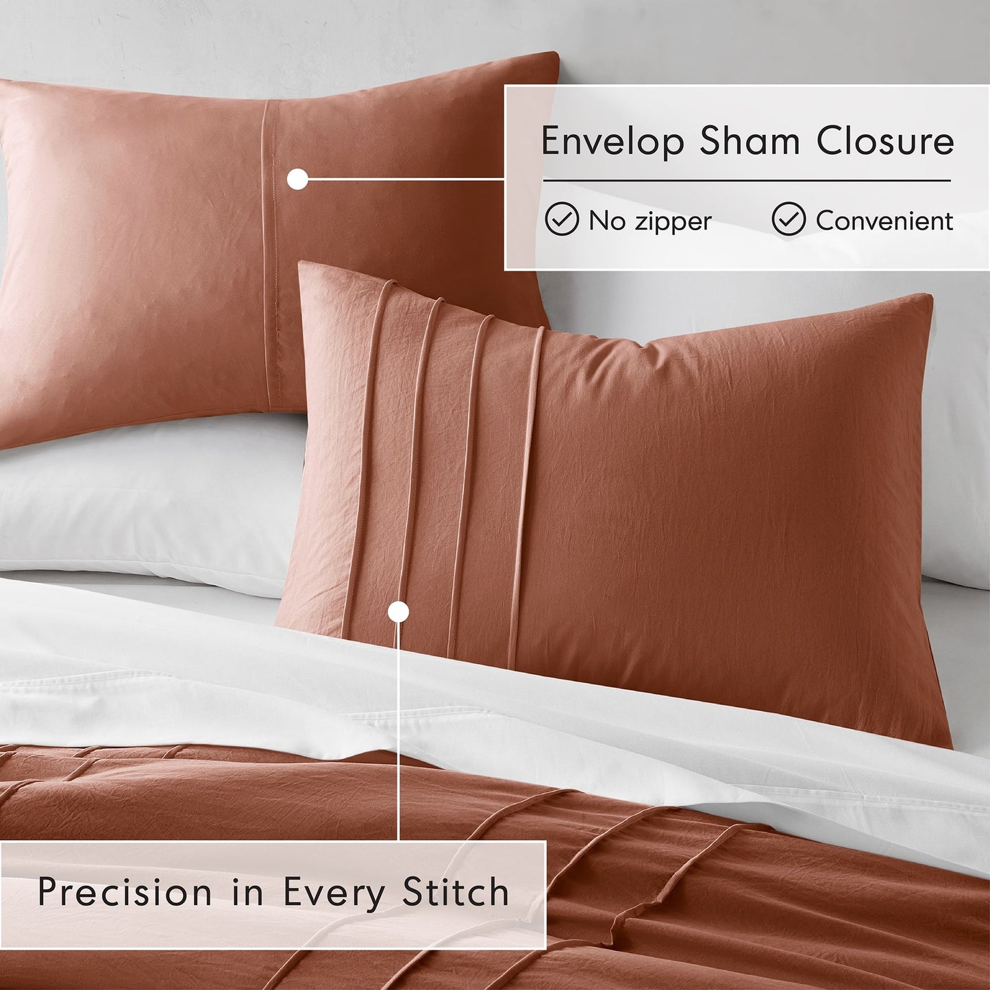 Chelsea Square Evans Pinch Pleated Soft Washed Boho Duvet Cover Set