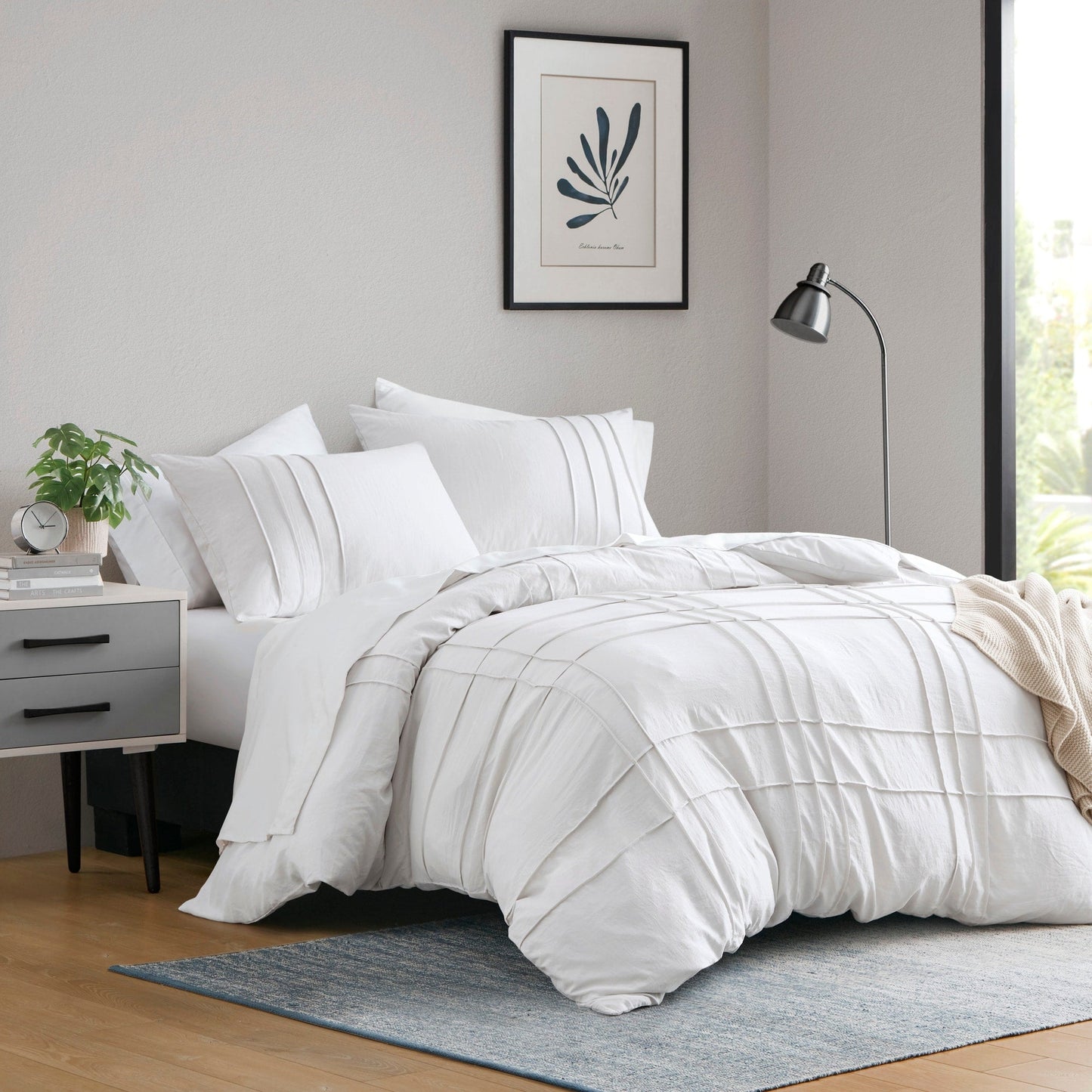 Chelsea Square Evans Pinch Pleated Soft Washed Boho Duvet Cover Set