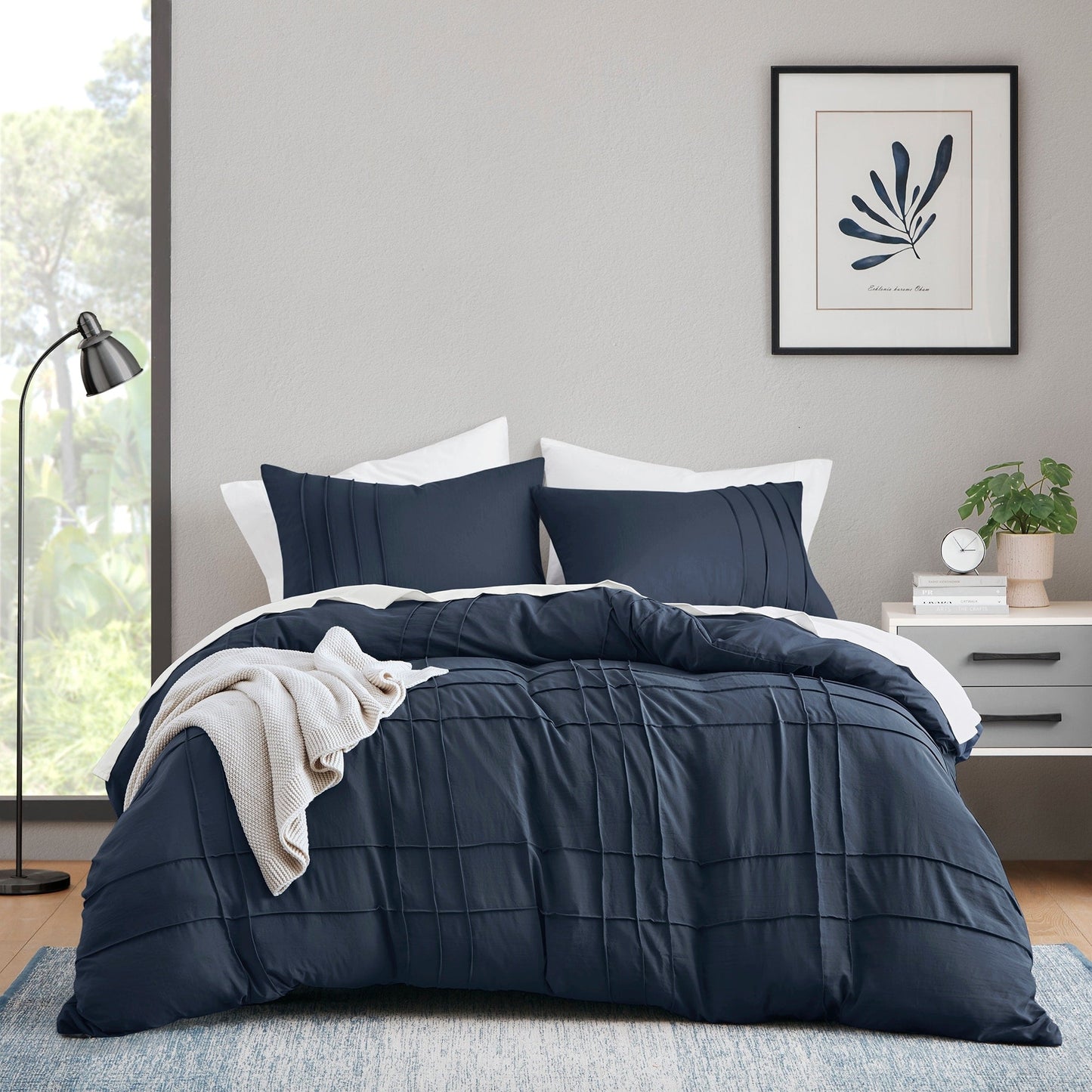 Chelsea Square Evans Pinch Pleated Soft Washed Boho Duvet Cover Set