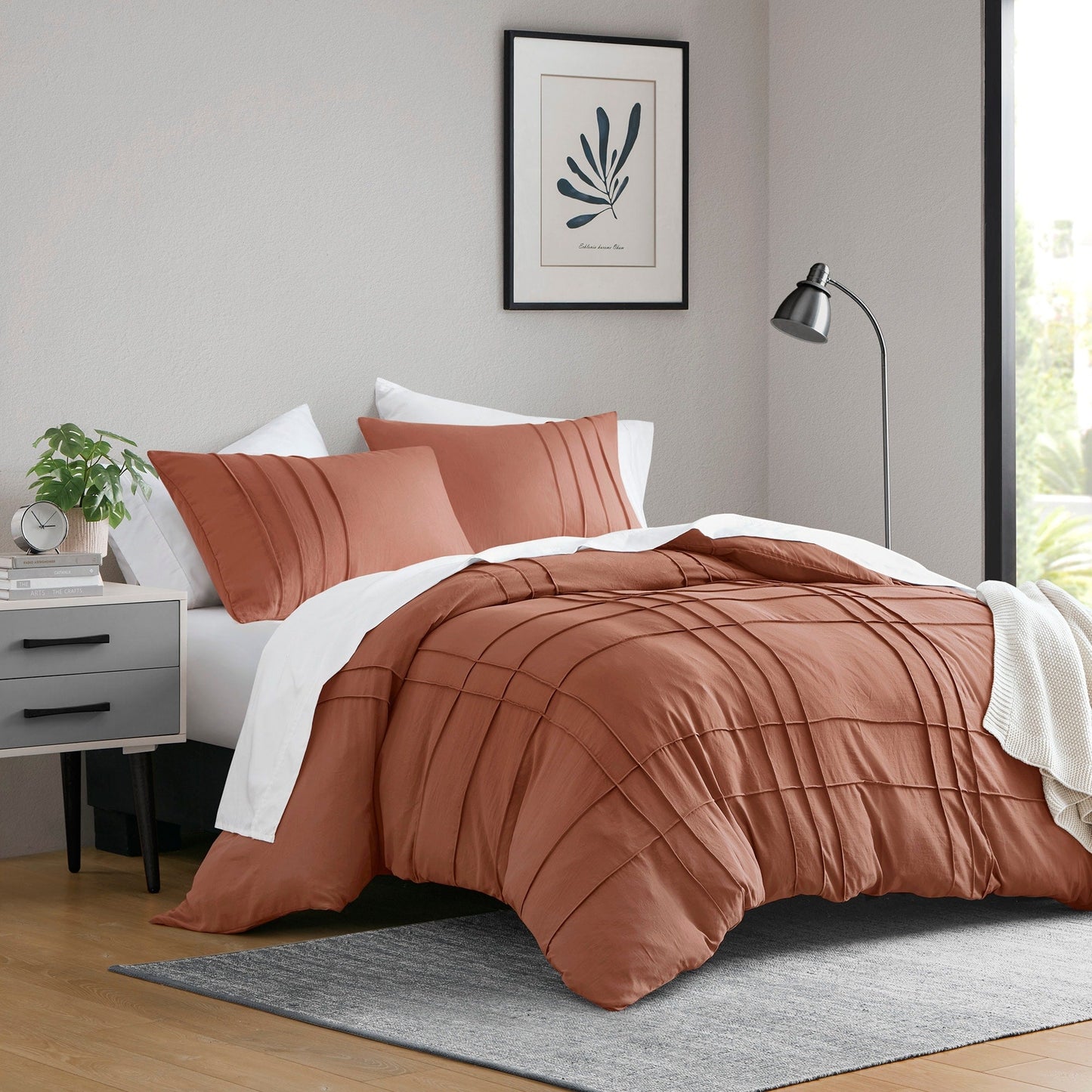 Chelsea Square Evans Pinch Pleated Soft Washed Boho Duvet Cover Set