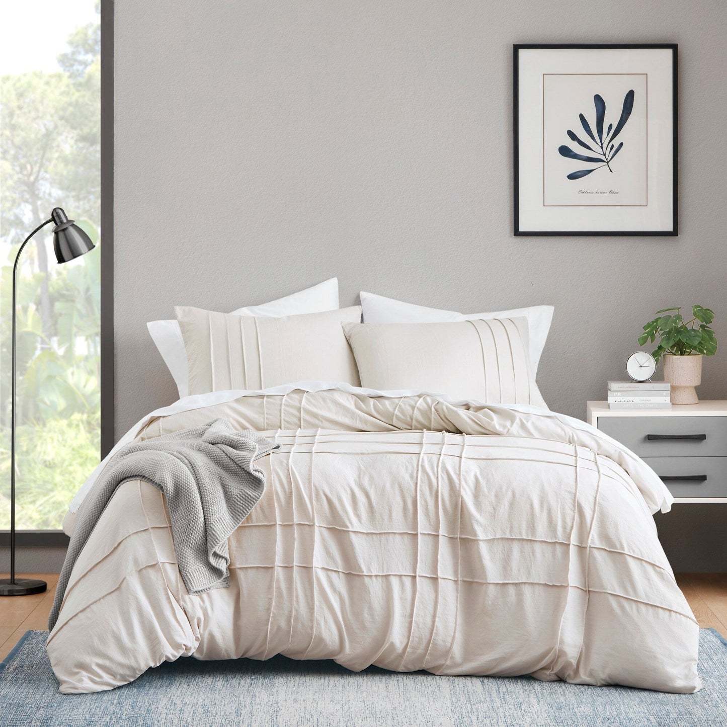 Chelsea Square Evans Pinch Pleated Soft Washed Boho Duvet Cover Set