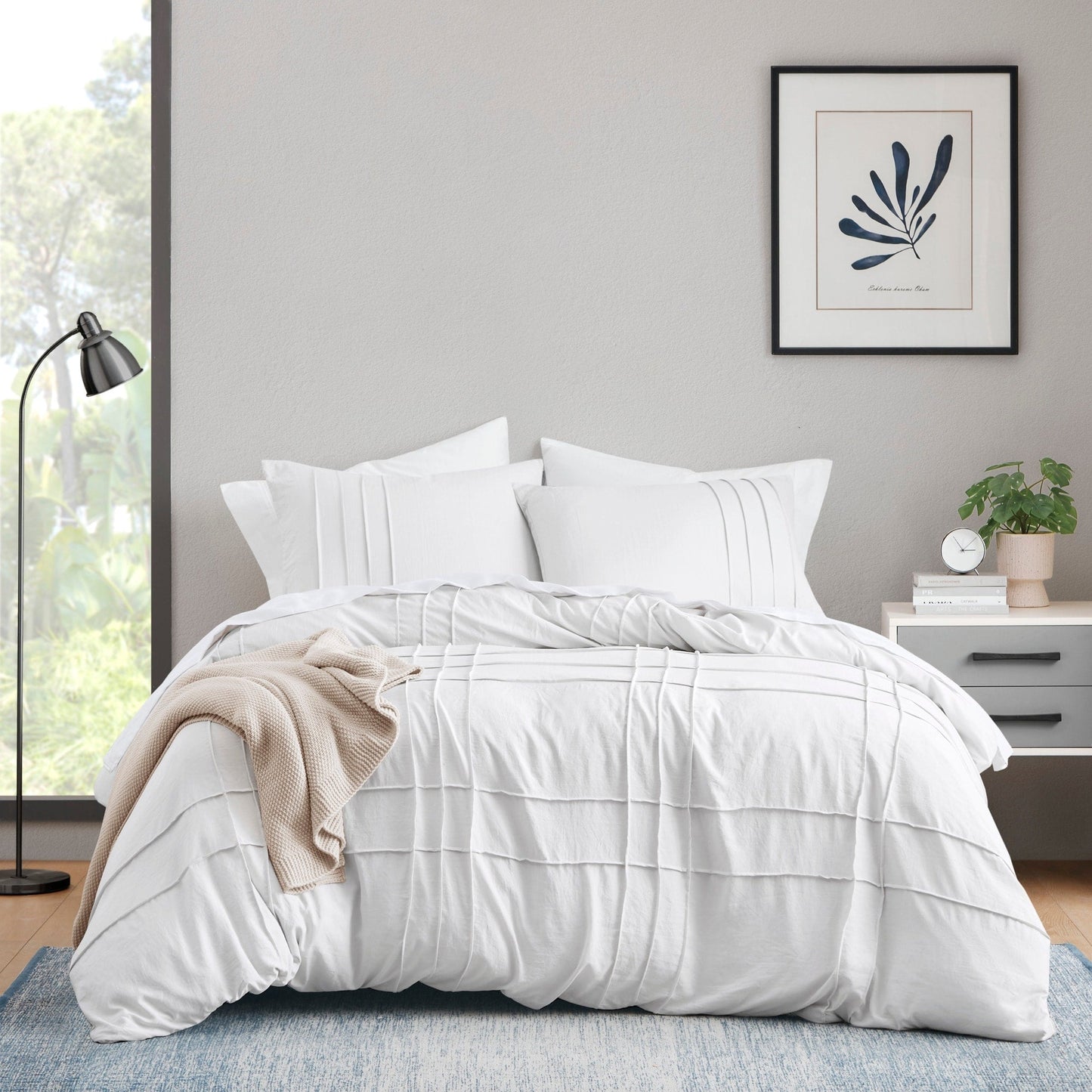 Chelsea Square Evans Pinch Pleated Soft Washed Boho Duvet Cover Set