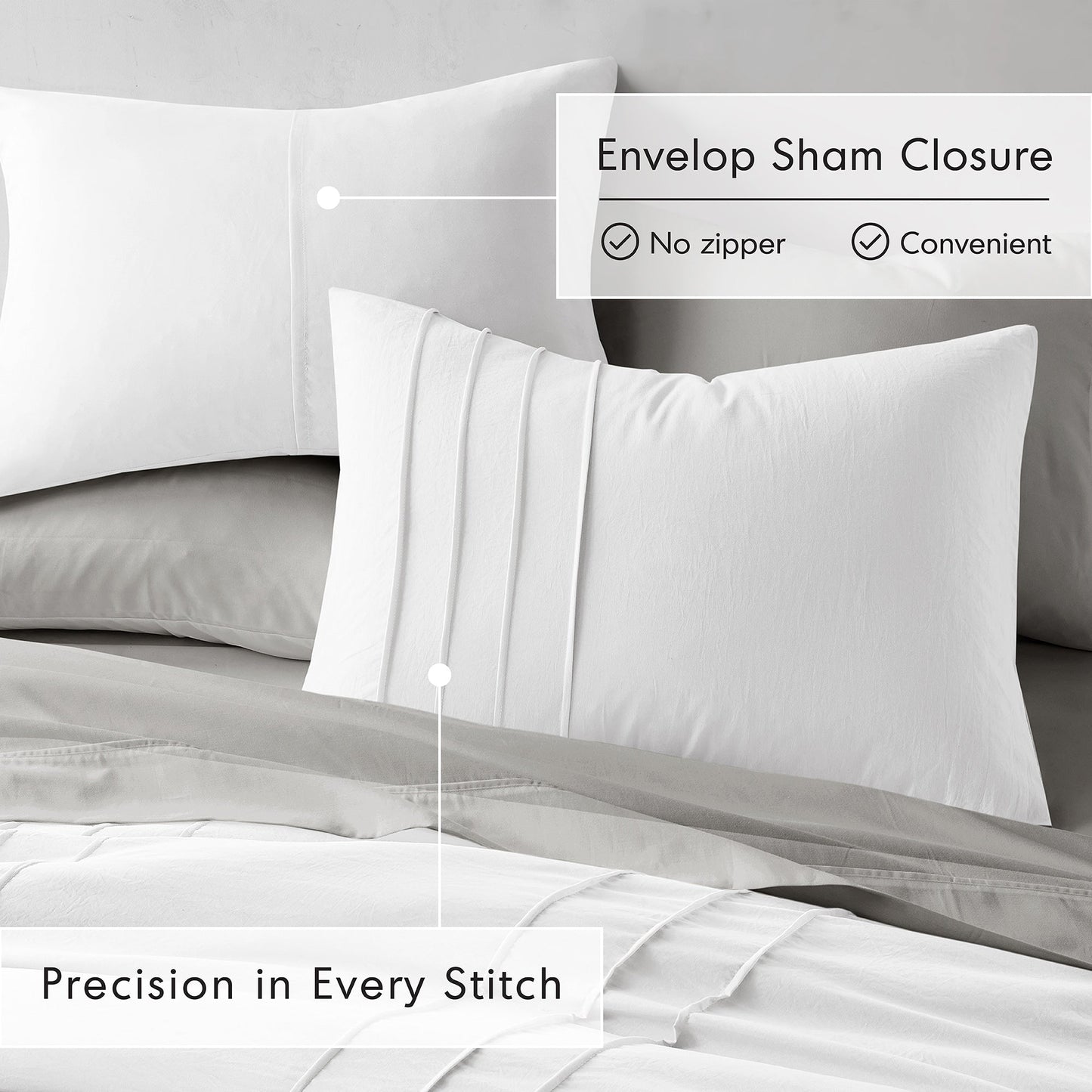 Chelsea Square Evans Pinch Pleated Soft Washed Boho Comforter Set