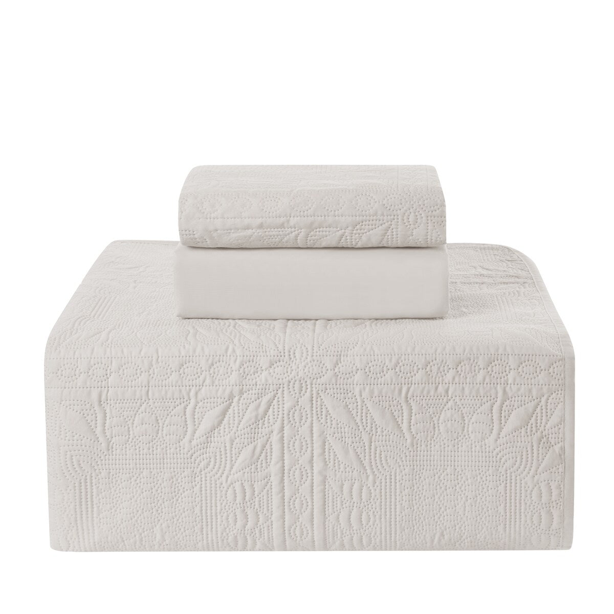 Clara Clark Grid Weave Toddler Bedding Set, 3PC Bedspread Set - All Season Quilted Comforter, Fitted Sheet, and Pillow Sham