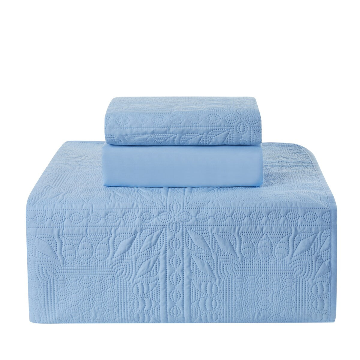 Clara Clark Grid Weave Toddler Bedding Set, 3PC Bedspread Set - All Season Quilted Comforter, Fitted Sheet, and Pillow Sham