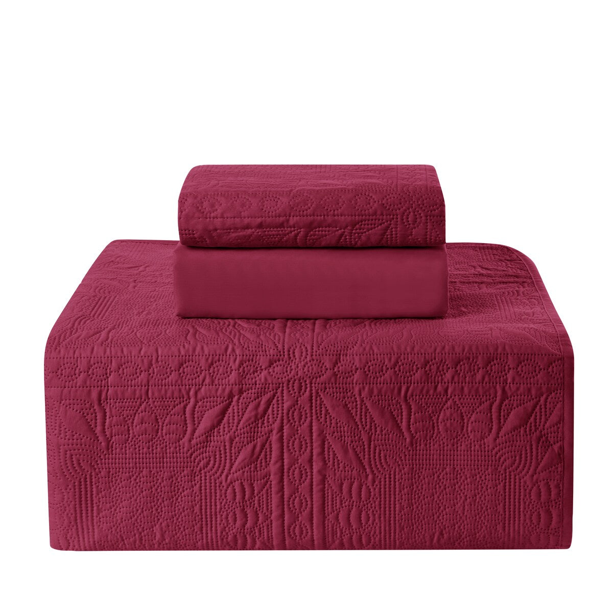 Clara Clark Grid Weave Toddler Bedding Set, 3PC Bedspread Set - All Season Quilted Comforter, Fitted Sheet, and Pillow Sham