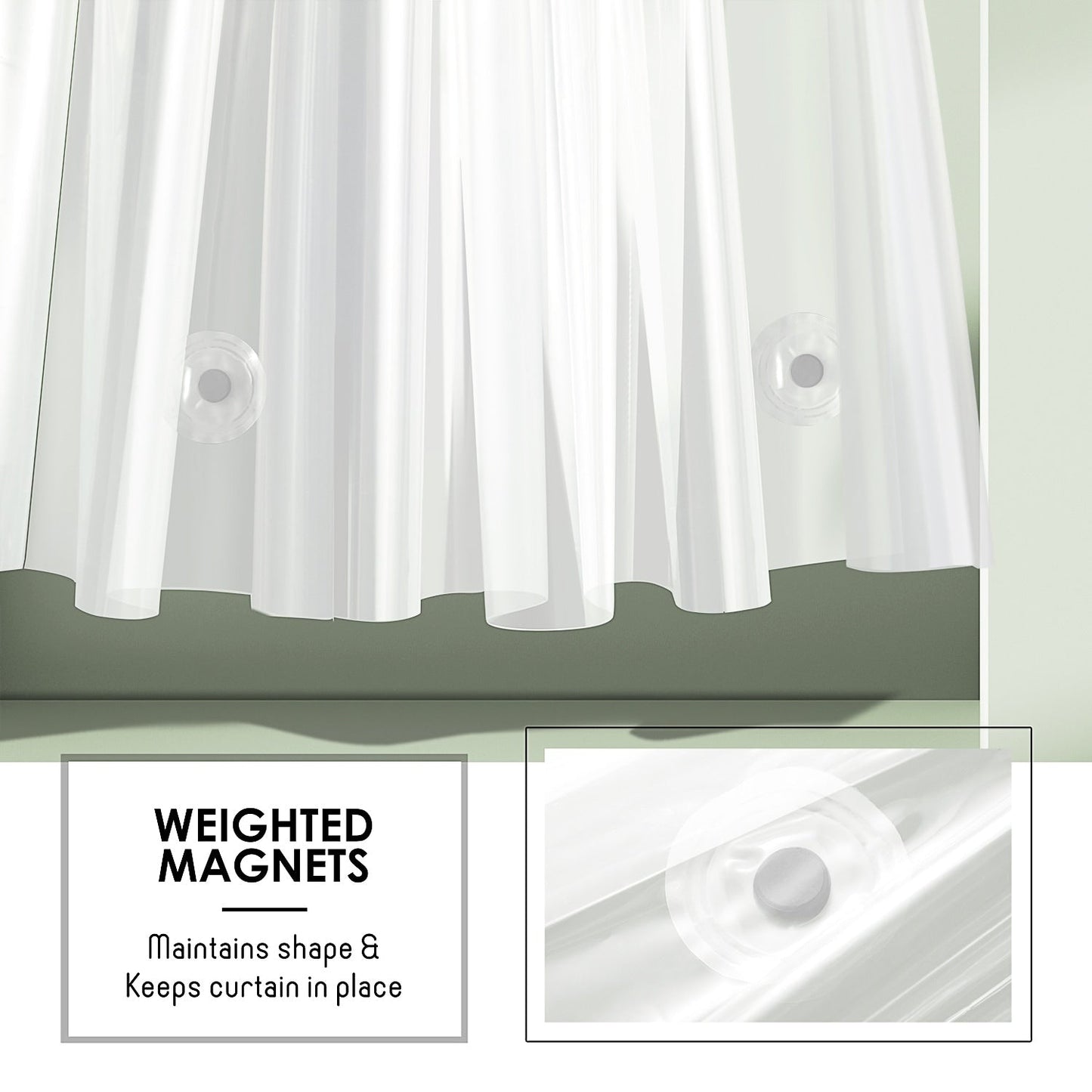 Clara Clark Heavy Duty 5G Thick Scum Resistant Shower Curtain Liner