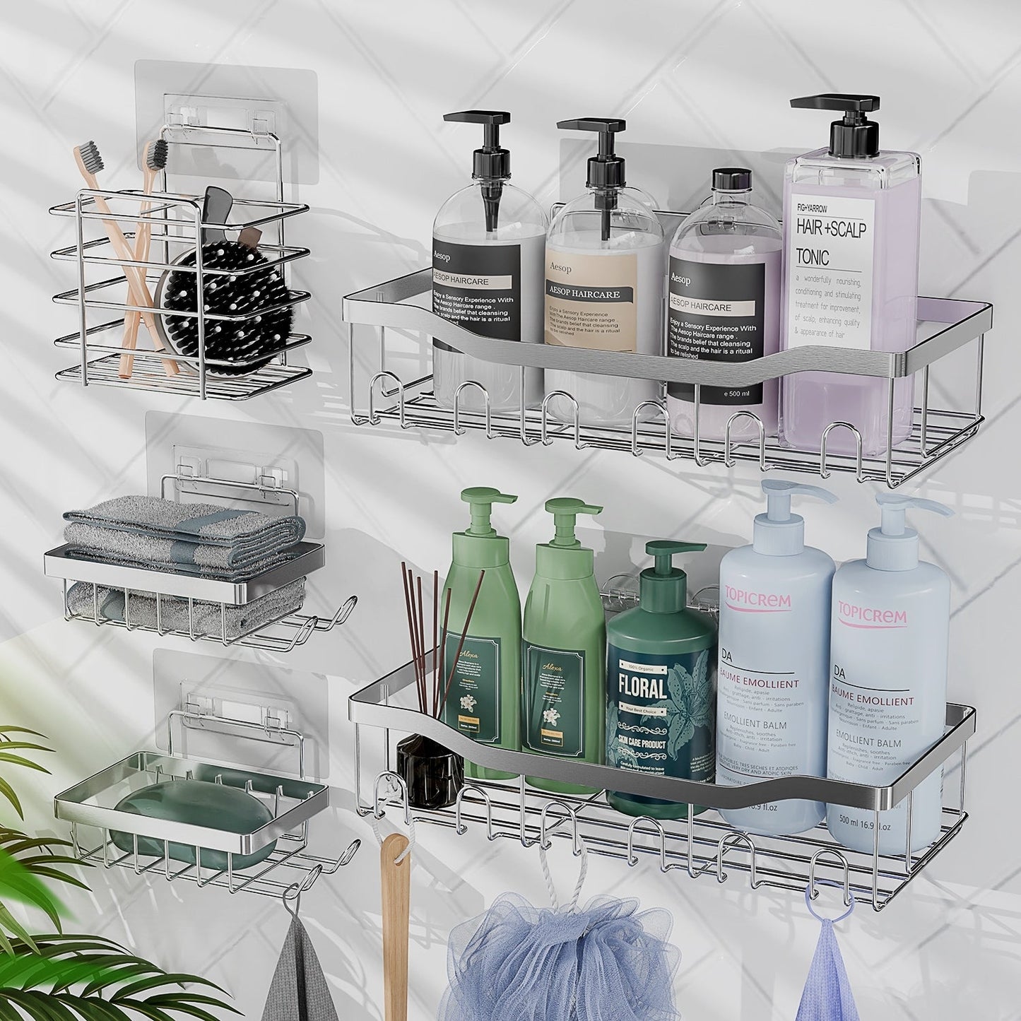 Clara Clark Shower Caddy Adhesive Shower Organizer