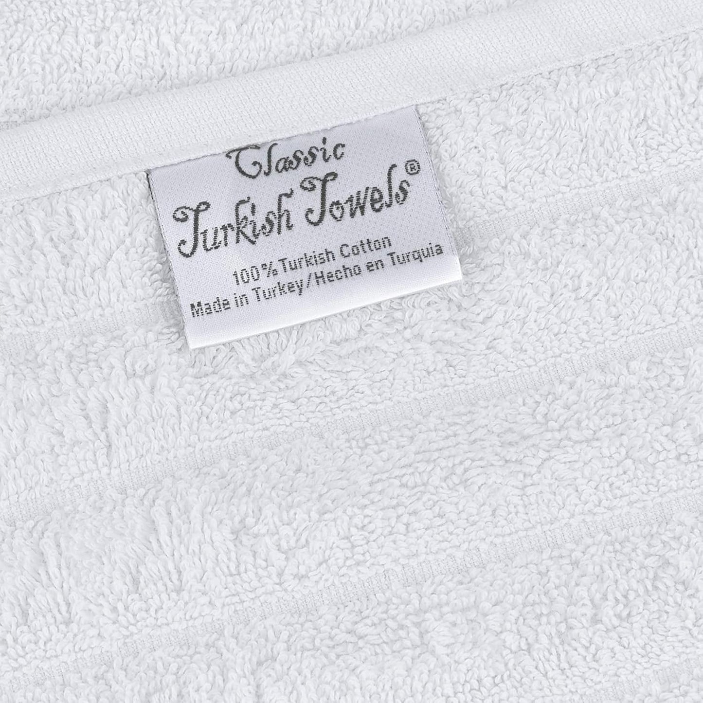 Classic Turkish Towels Cotton Bath Sheets Set & Oversized Ribbed Towels, Ultra-Soft & Absorbent & Set of 3 - 40x65