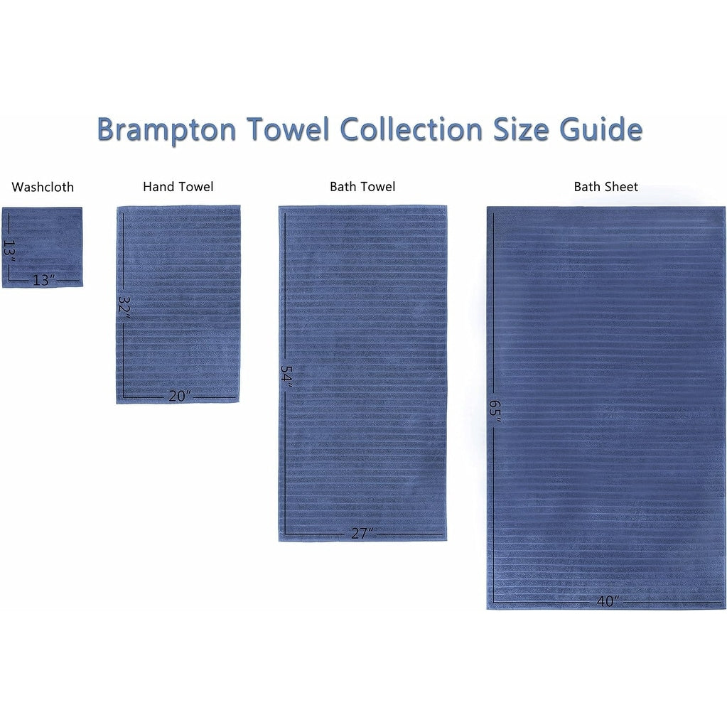 Classic Turkish Towels Cotton Bath Sheets Set & Oversized Ribbed Towels, Ultra-Soft & Absorbent & Set of 3 - 40x65