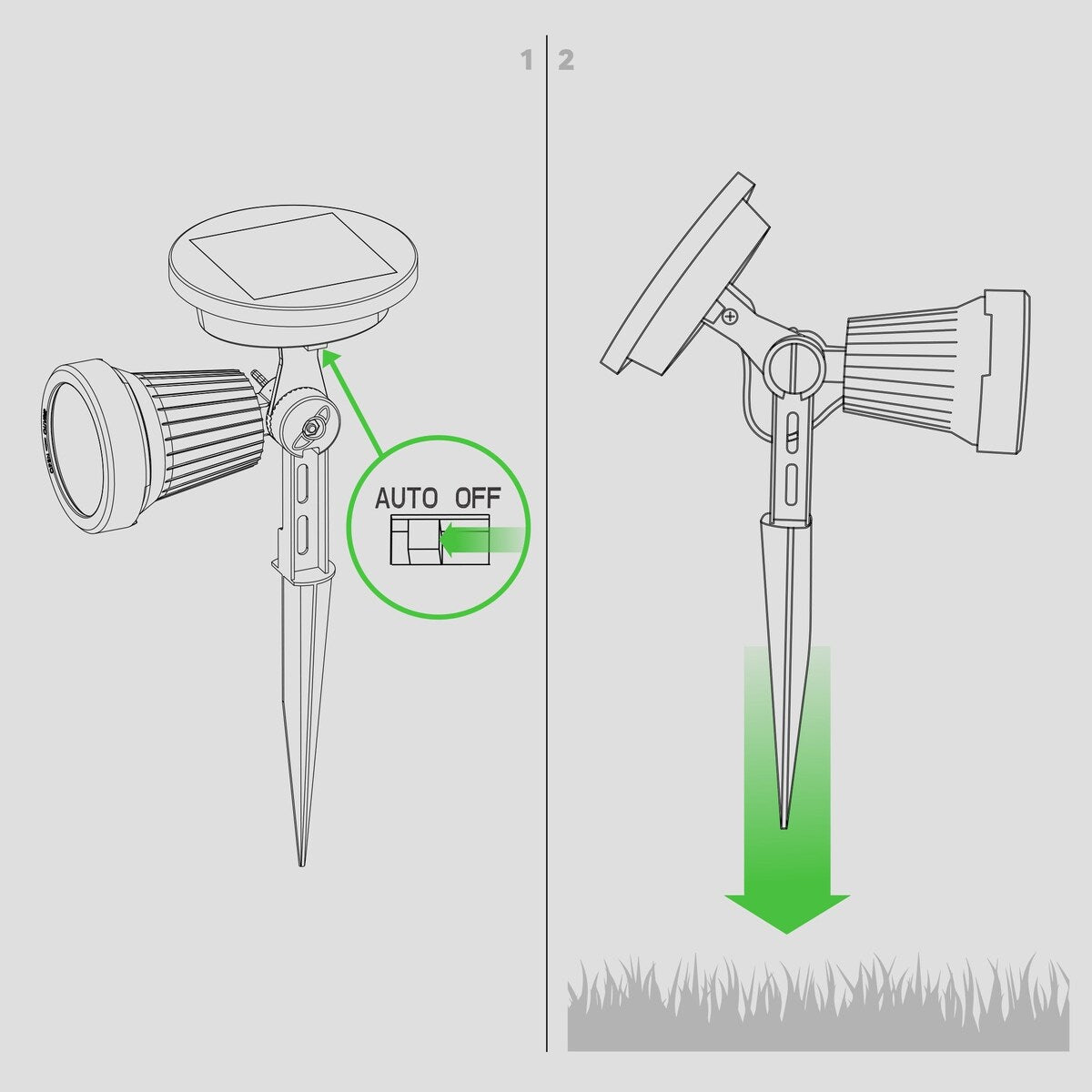 Classy Caps High Performance Solar Spotlight (Set of 2)