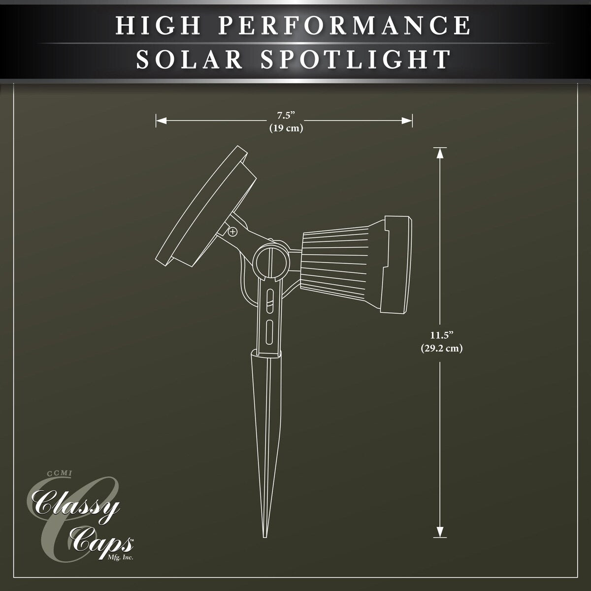 Classy Caps High Performance Solar Spotlight (Set of 2)