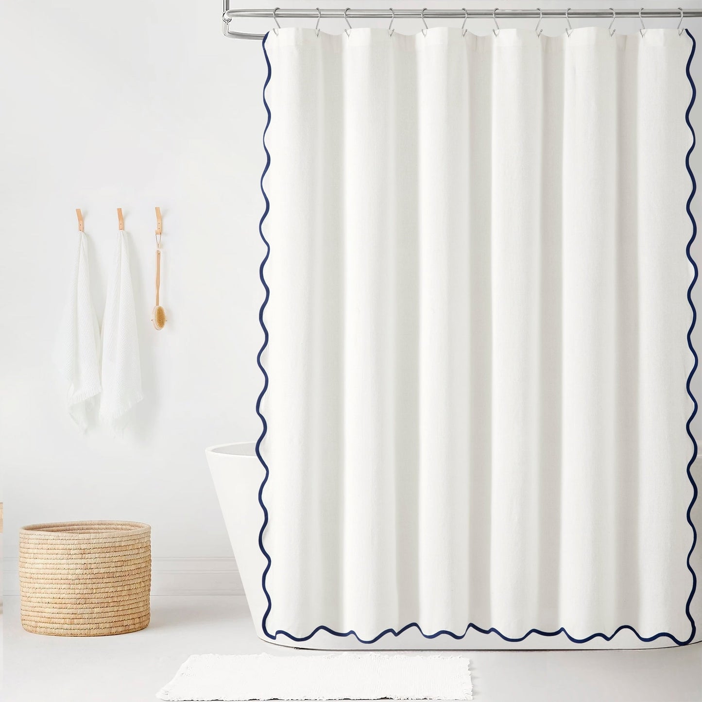Lush Decor Coastal Chic Scallop Edge Shower Curtain Single