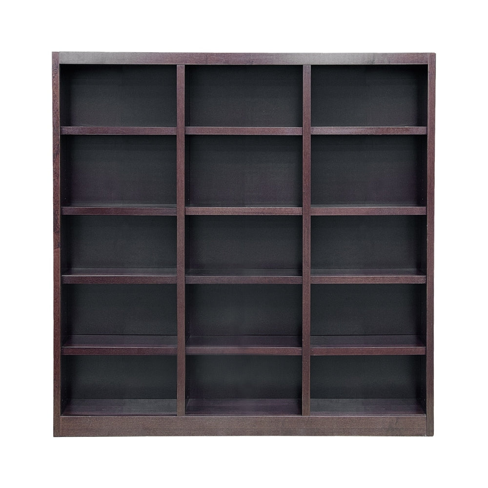 Concepts in Wood Triple Wide Wood Bookcase, 15 Shelf, 72 inch Tall