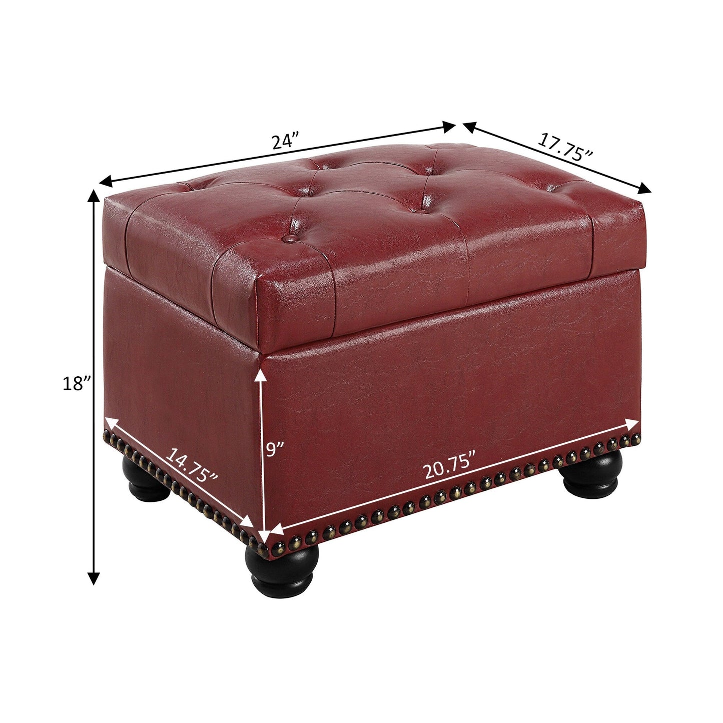Convenience Concepts Designs4Comfort 5th Avenue Storage Ottoman