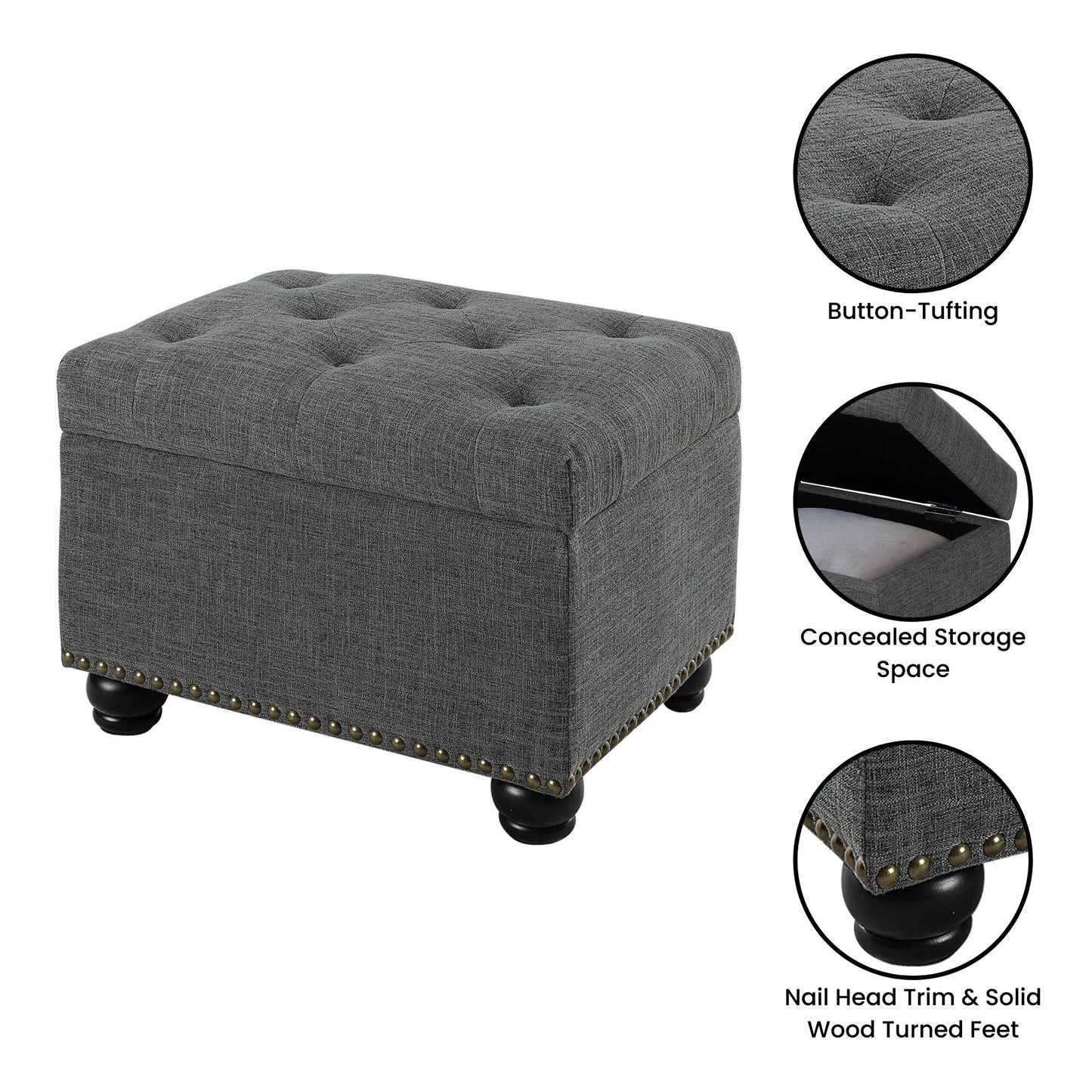 Convenience Concepts Designs4Comfort 5th Avenue Storage Ottoman
