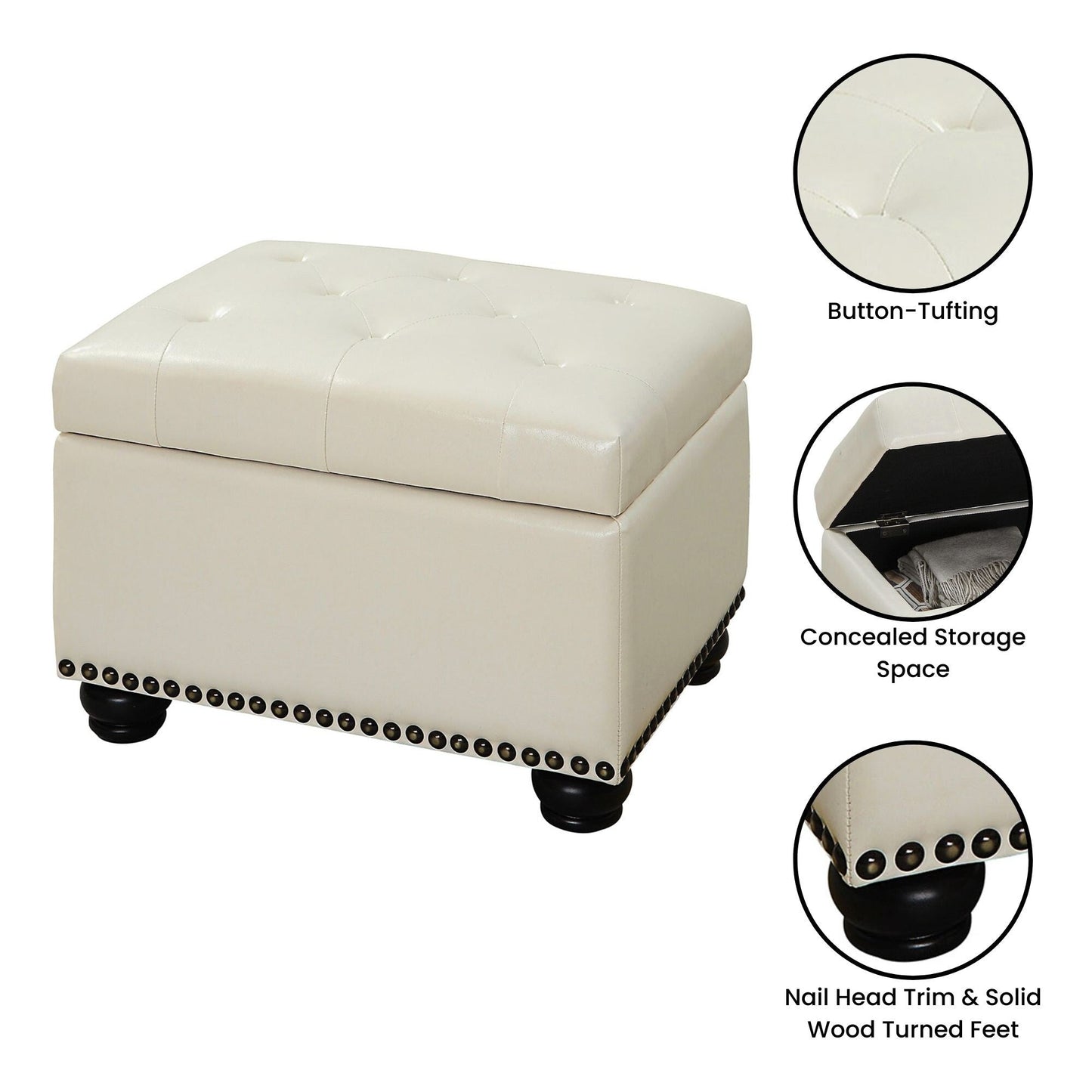 Convenience Concepts Designs4Comfort 5th Avenue Storage Ottoman