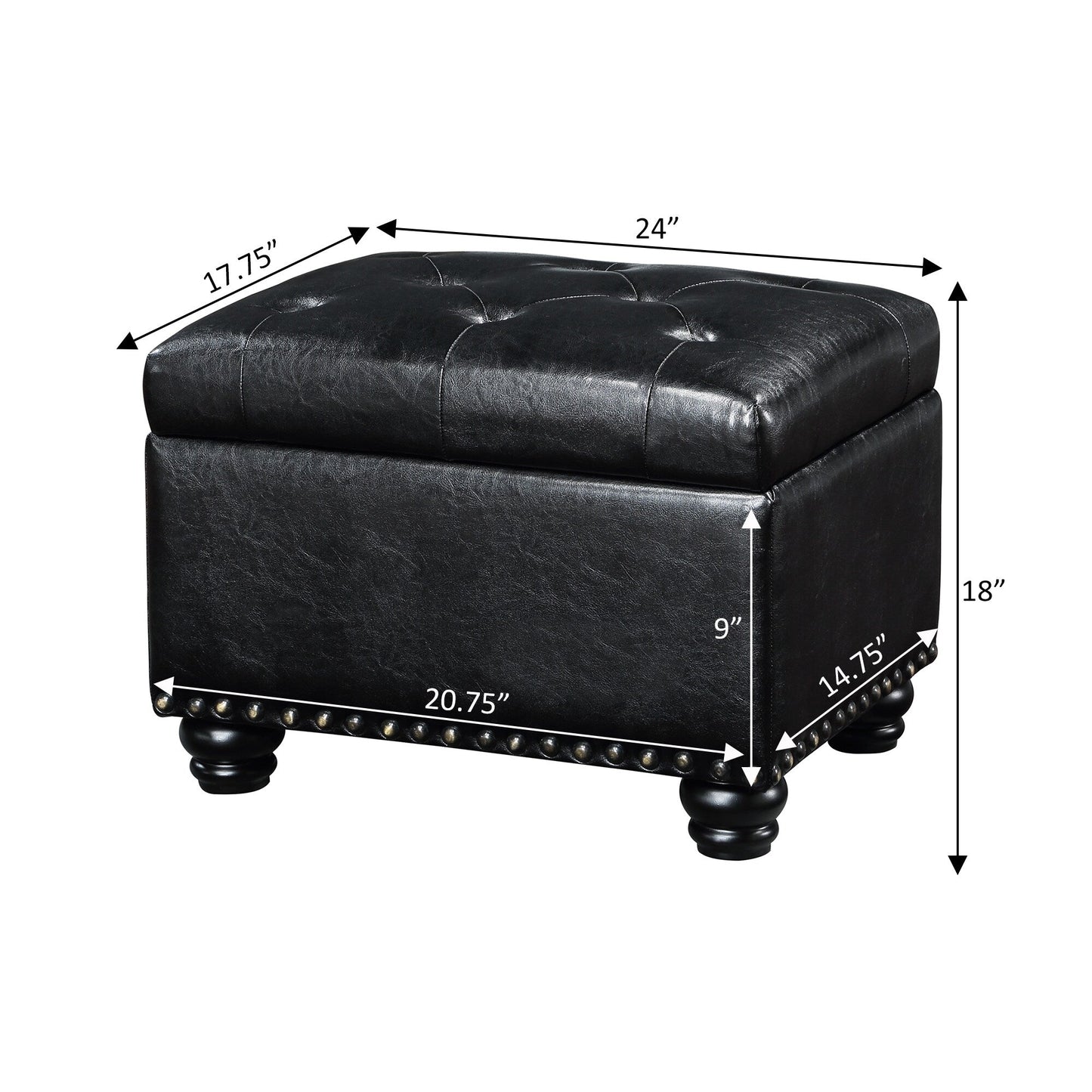 Convenience Concepts Designs4Comfort 5th Avenue Storage Ottoman