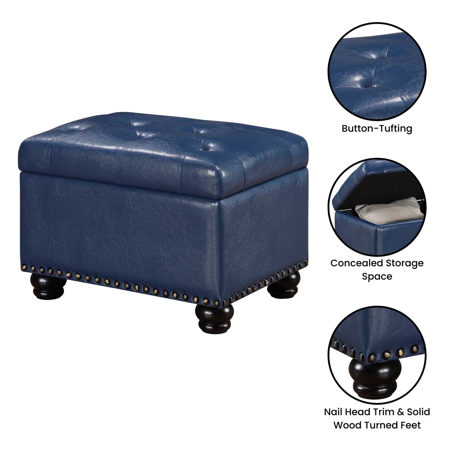Convenience Concepts Designs4Comfort 5th Avenue Storage Ottoman