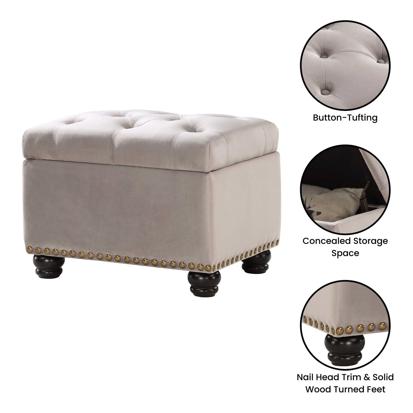 Convenience Concepts Designs4Comfort 5th Avenue Storage Ottoman
