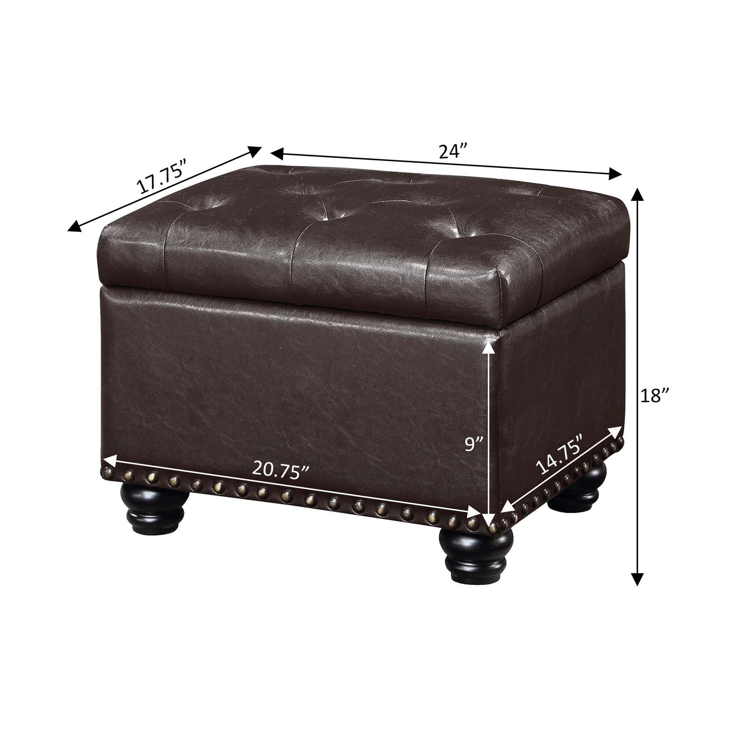 Convenience Concepts Designs4Comfort 5th Avenue Storage Ottoman