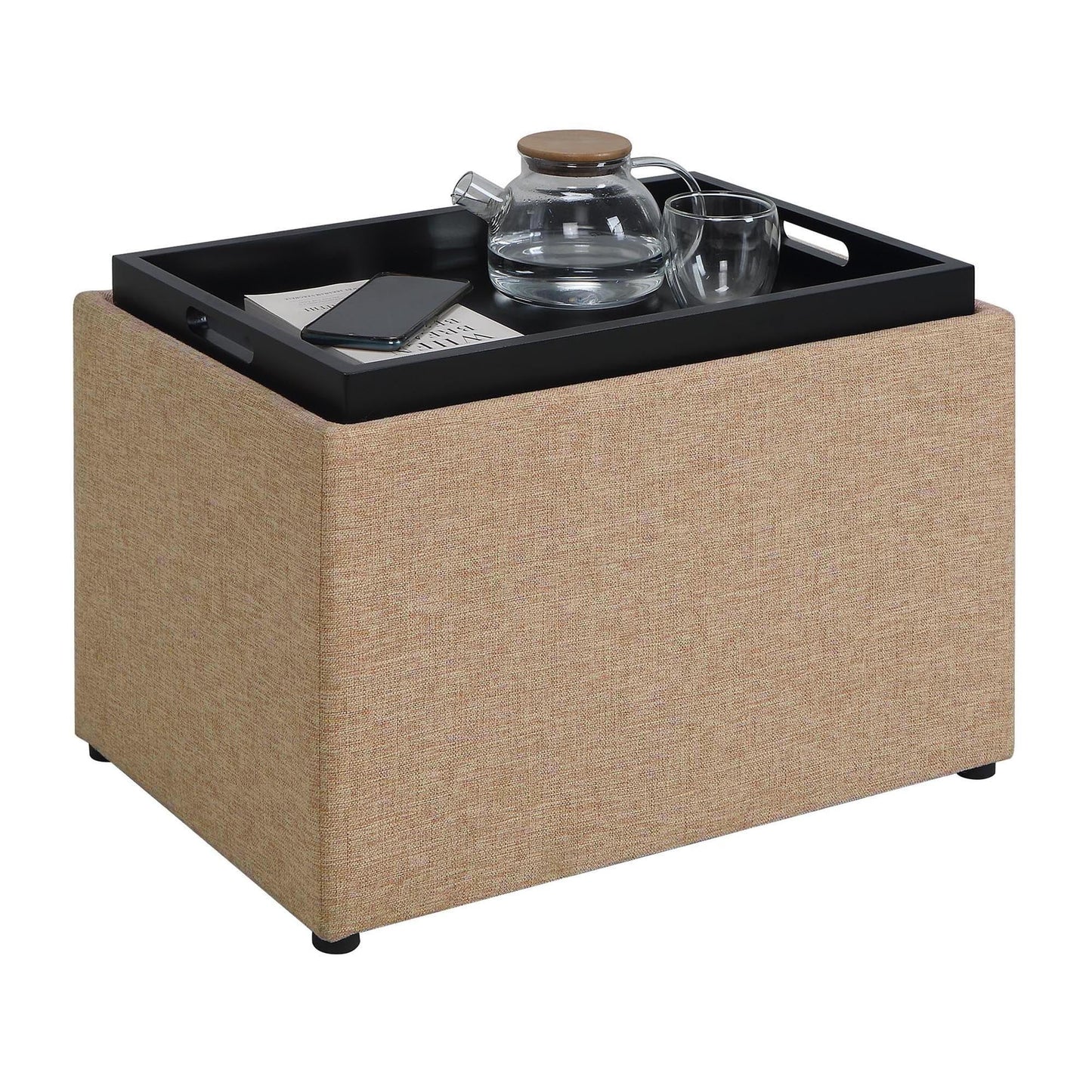 Convenience Concepts Designs4Comfort Accent Storage Ottoman with Reversible Tray