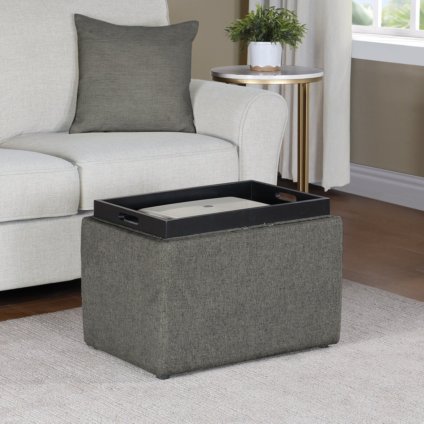 Convenience Concepts Designs4Comfort Accent Storage Ottoman with Reversible Tray