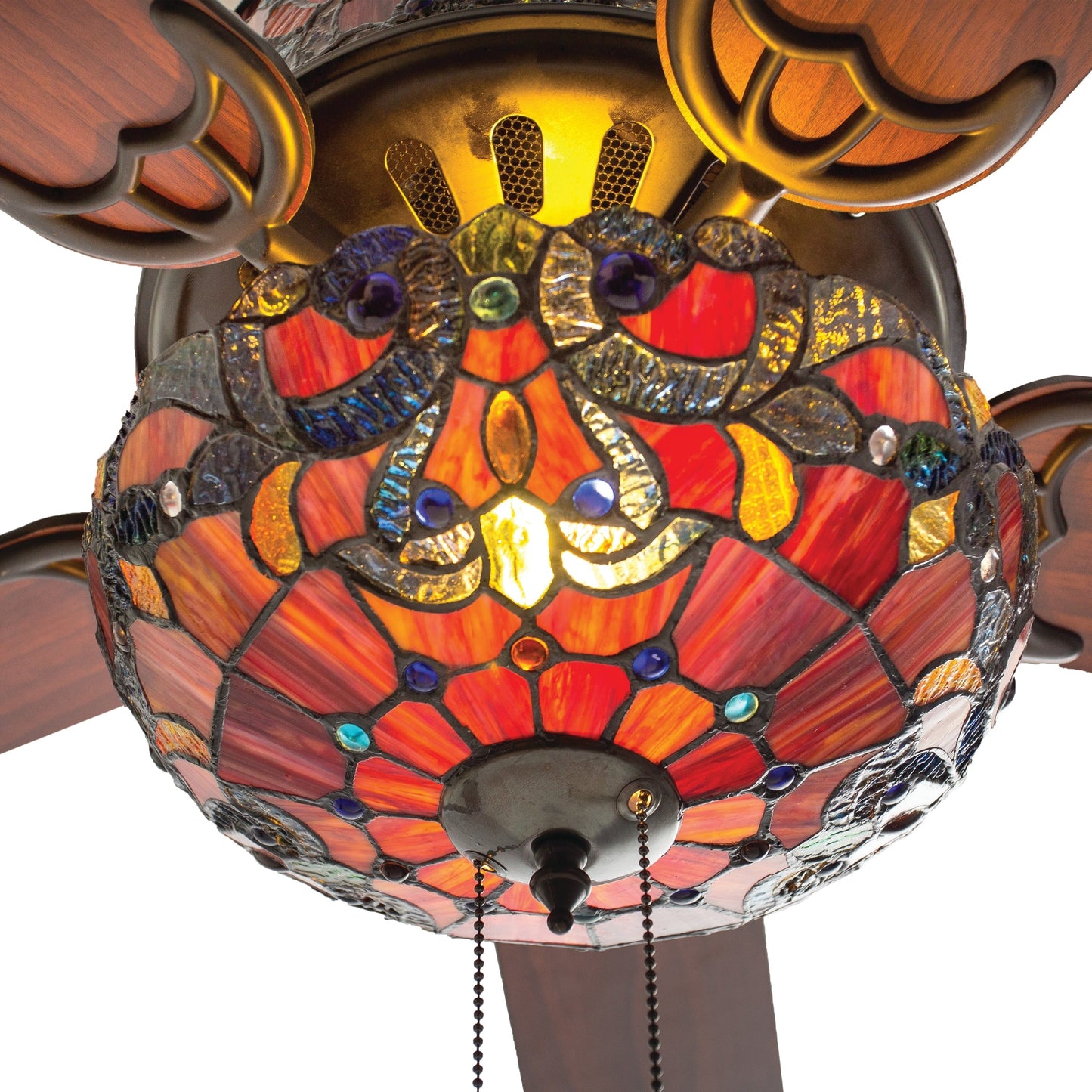 Copper Grove Guasipati 52-inch Tiffany-style Magna Carta Ceiling Fan - 52L x 52W x 16.5