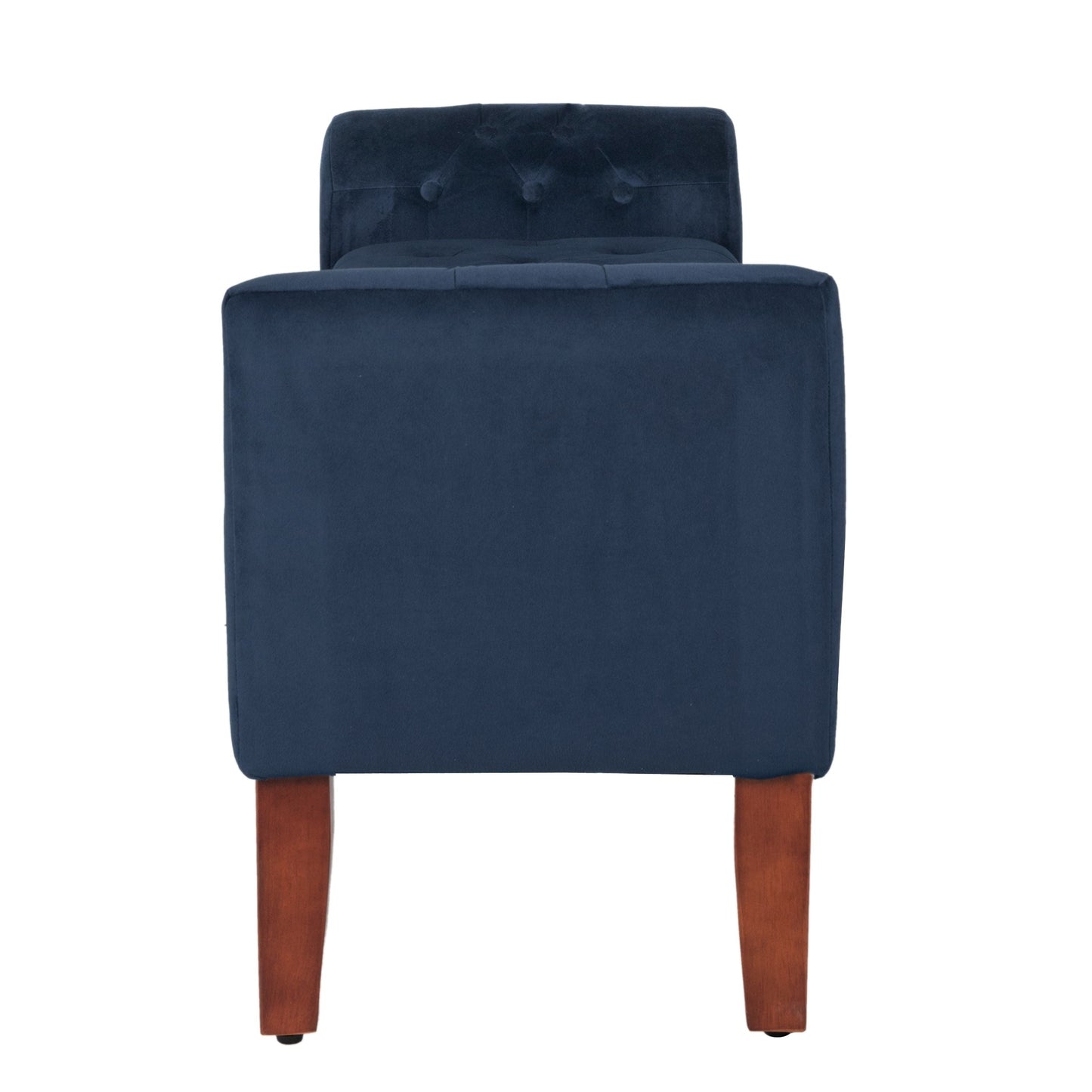 Banc/canapé de rangement en velours bleu marine Malakoff de Copper Grove