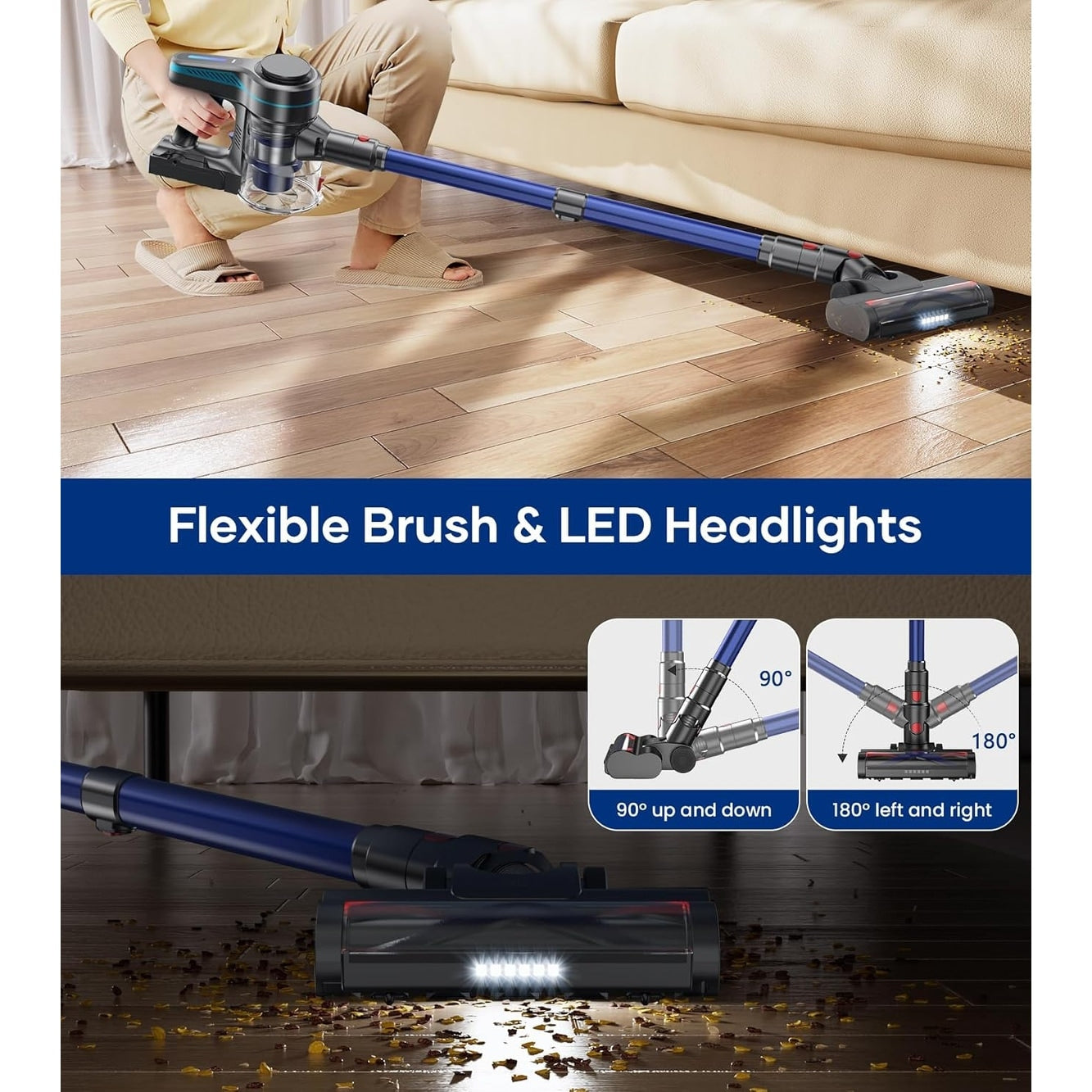Cordless Vacuum Cleaner for Hardwood Floor Carpet Pet Hair - Cordless Vacuum Cleaner