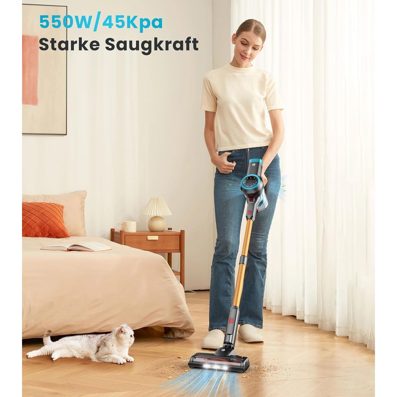 Cordless Vacuum Cleaner for Hardwood Floor Carpet Pet Hair - Cordless Vacuum Cleaner