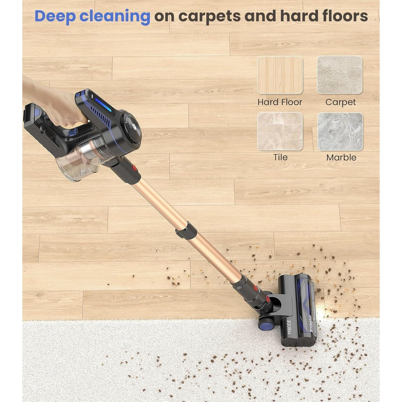 Cordless Vacuum Cleaner for Hardwood Floor Carpet Pet Hair - Cordless Vacuum Cleaner