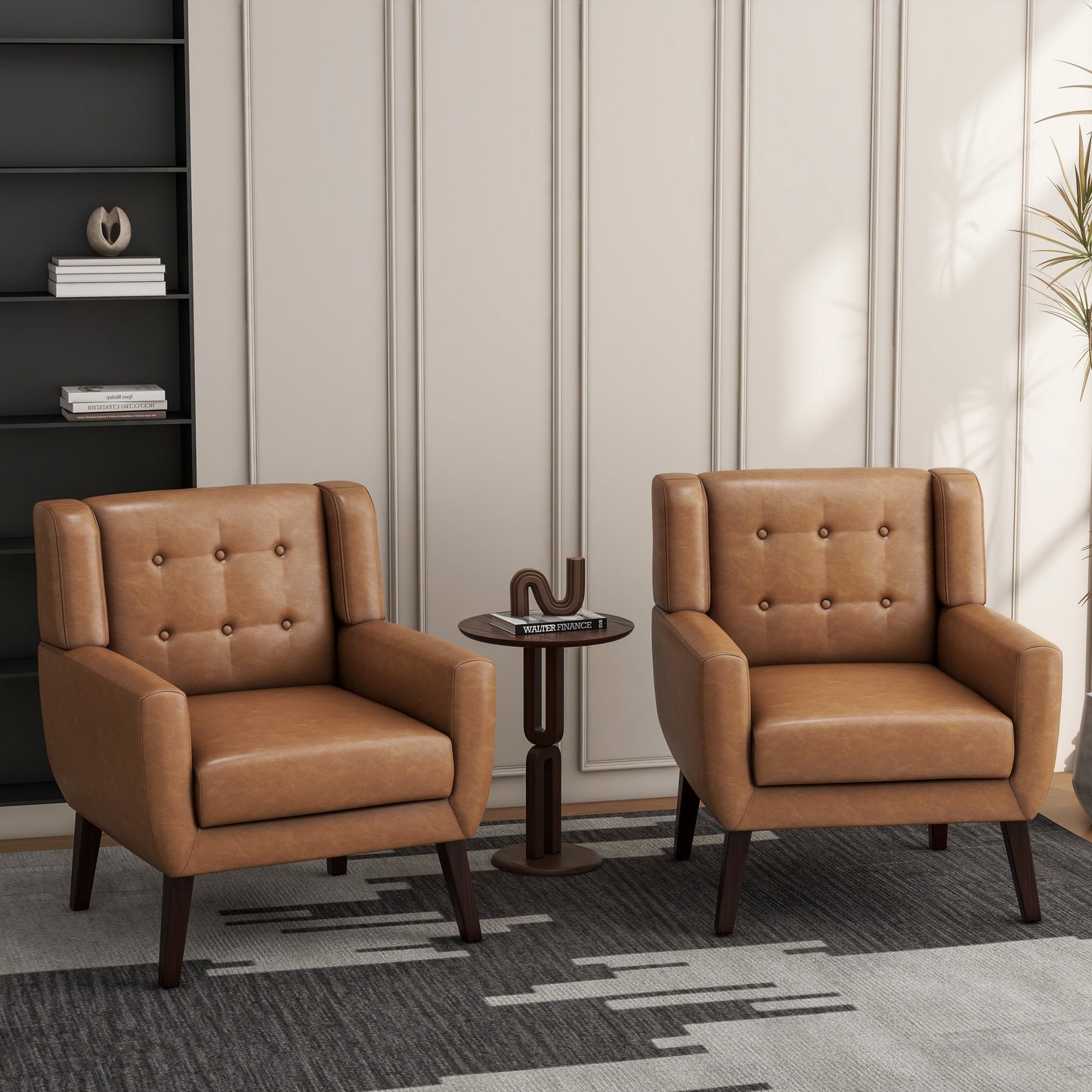Cotton/ Linen Look Fabric Modern Accent Chair Armchair
