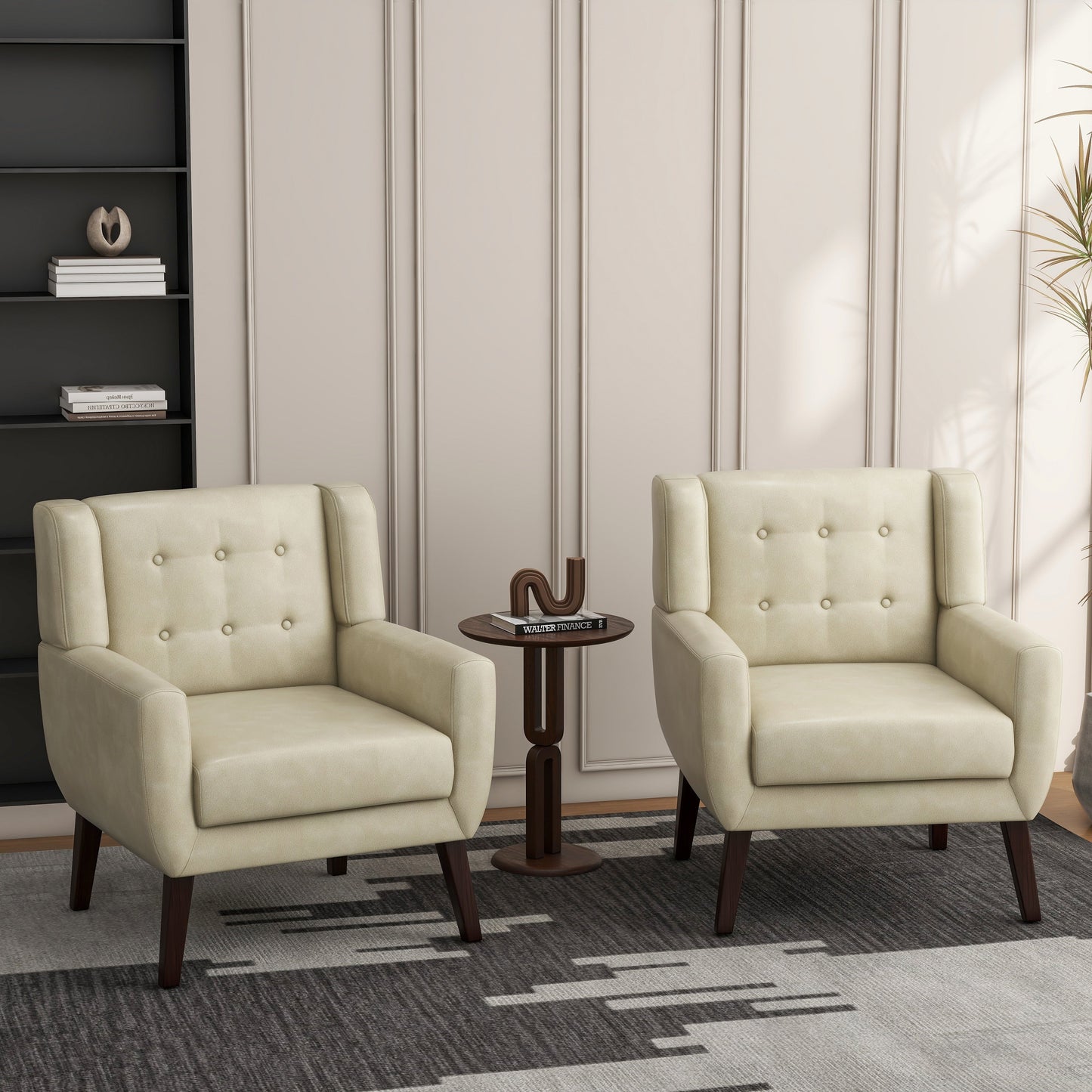 Cotton/ Linen Look Fabric Modern Accent Chair Armchair