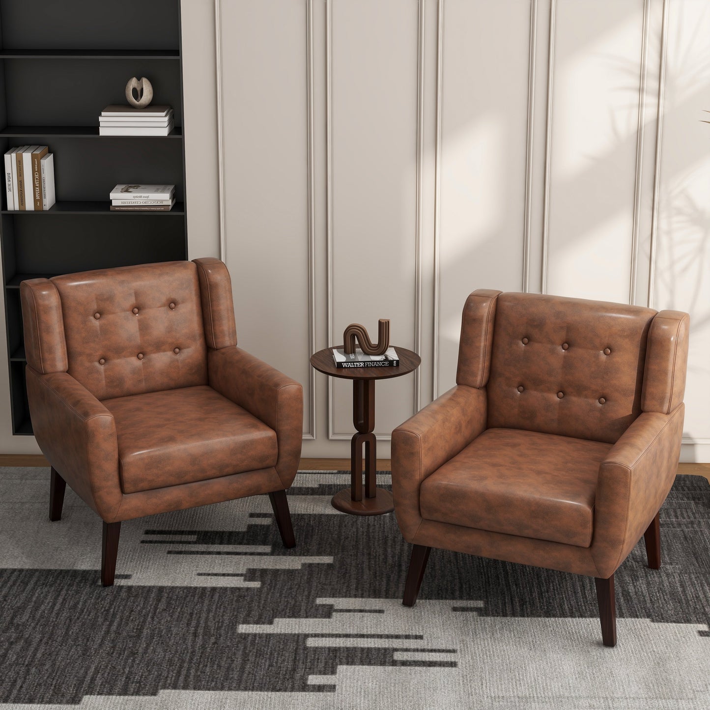 Cotton/ Linen Look Fabric Modern Accent Chair Armchair