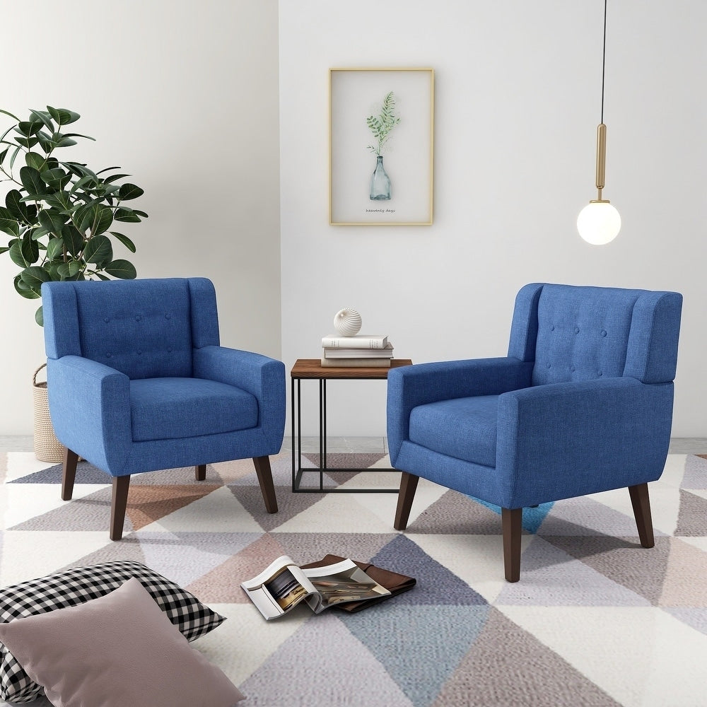 Cotton/ Linen Look Fabric Modern Accent Chair Armchair