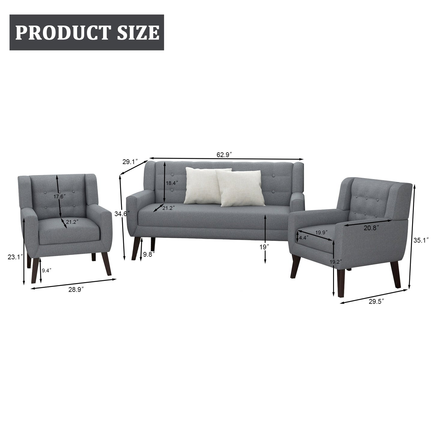 Cotton/ Linen Look Fabric Modern Accent Chair Armchair