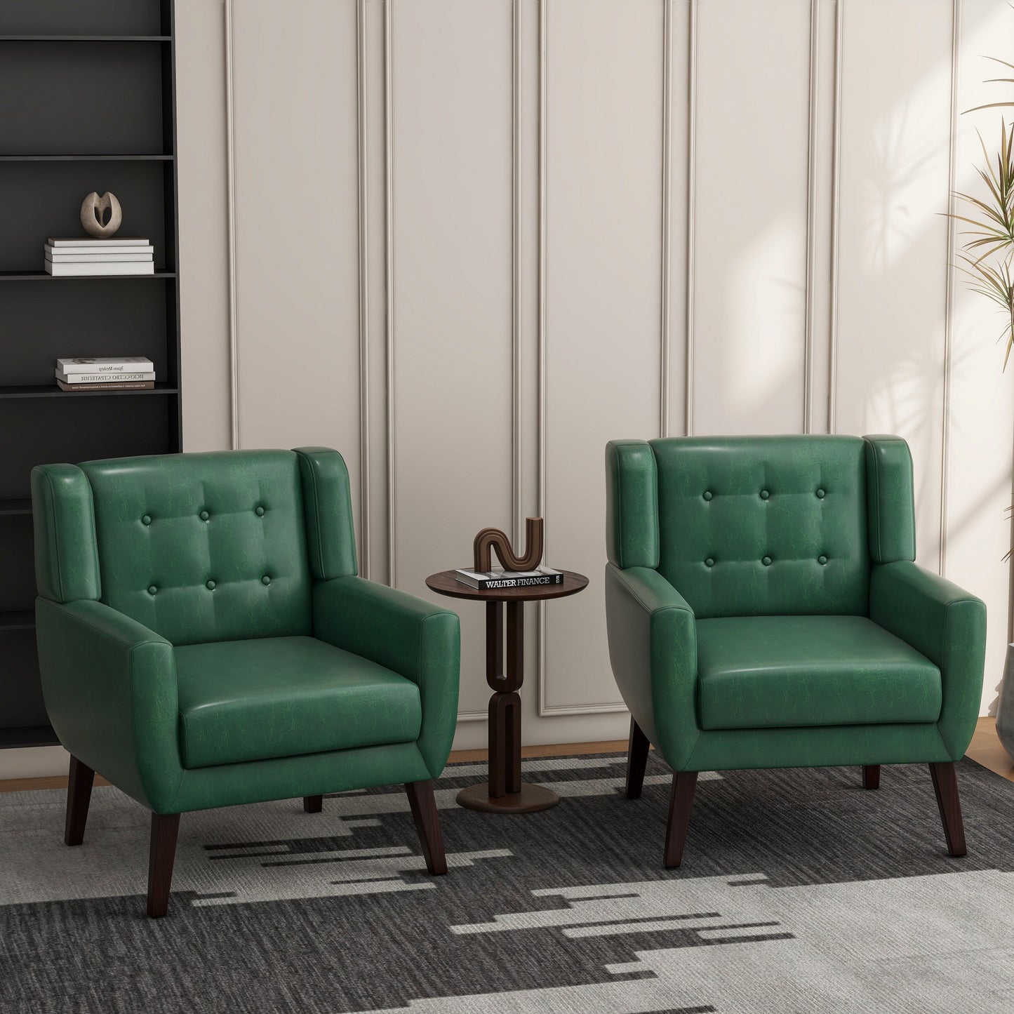 Cotton/ Linen Look Fabric Modern Accent Chair Armchair