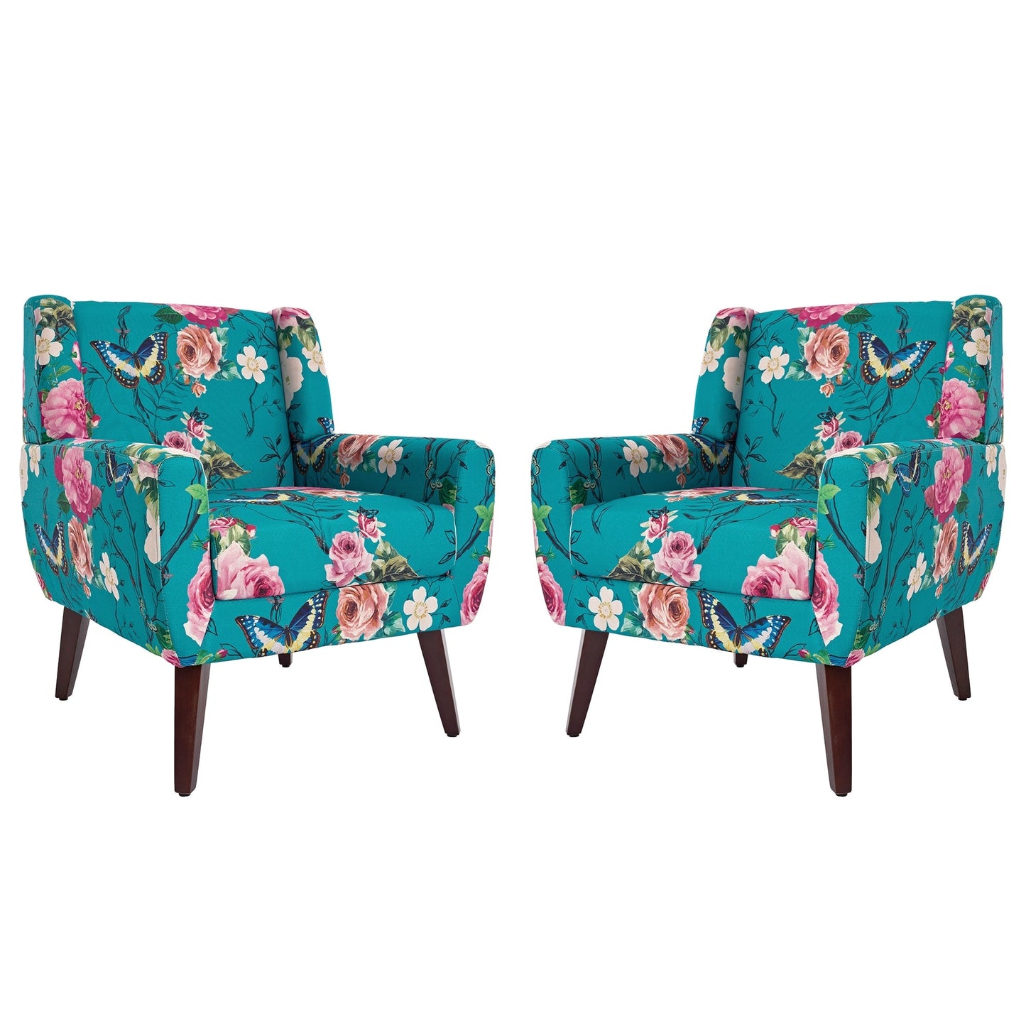 Cotton/ Linen Look Fabric Modern Accent Chair Armchair