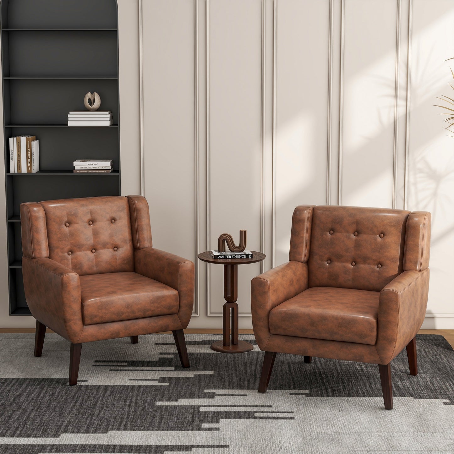 Cotton/ Linen Look Fabric Modern Accent Chair Armchair