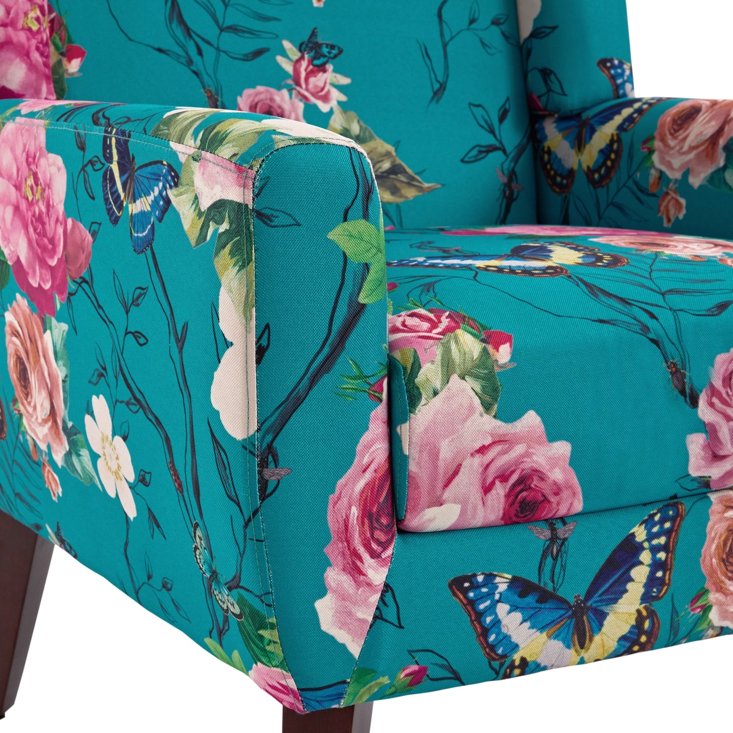 Cotton/ Linen Look Fabric Modern Accent Chair Armchair