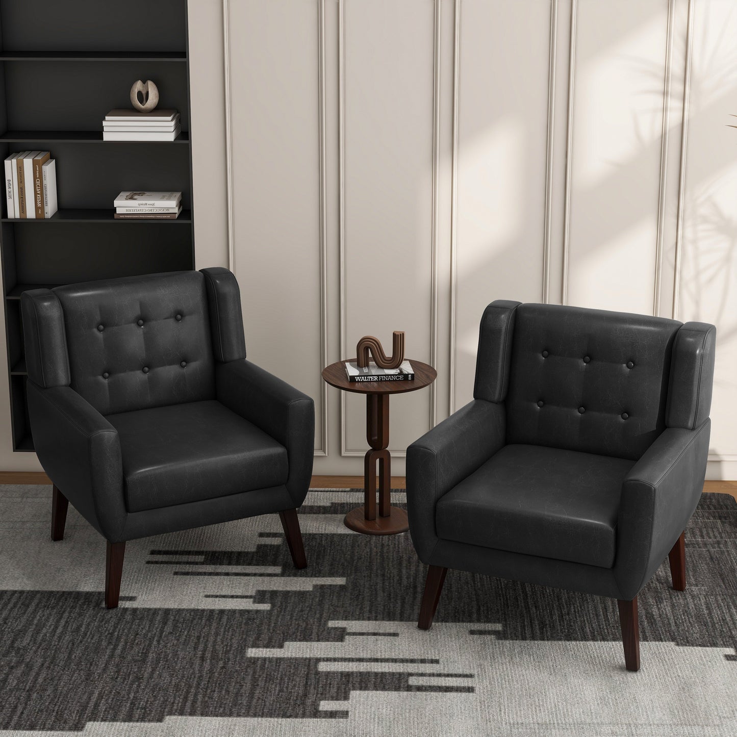Cotton/ Linen Look Fabric Modern Accent Chair Armchair