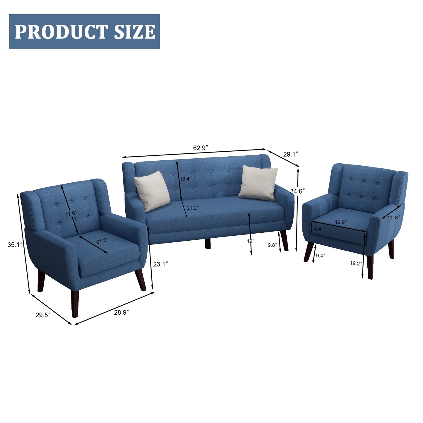 Cotton/ Linen Look Fabric Modern Accent Chair Armchair