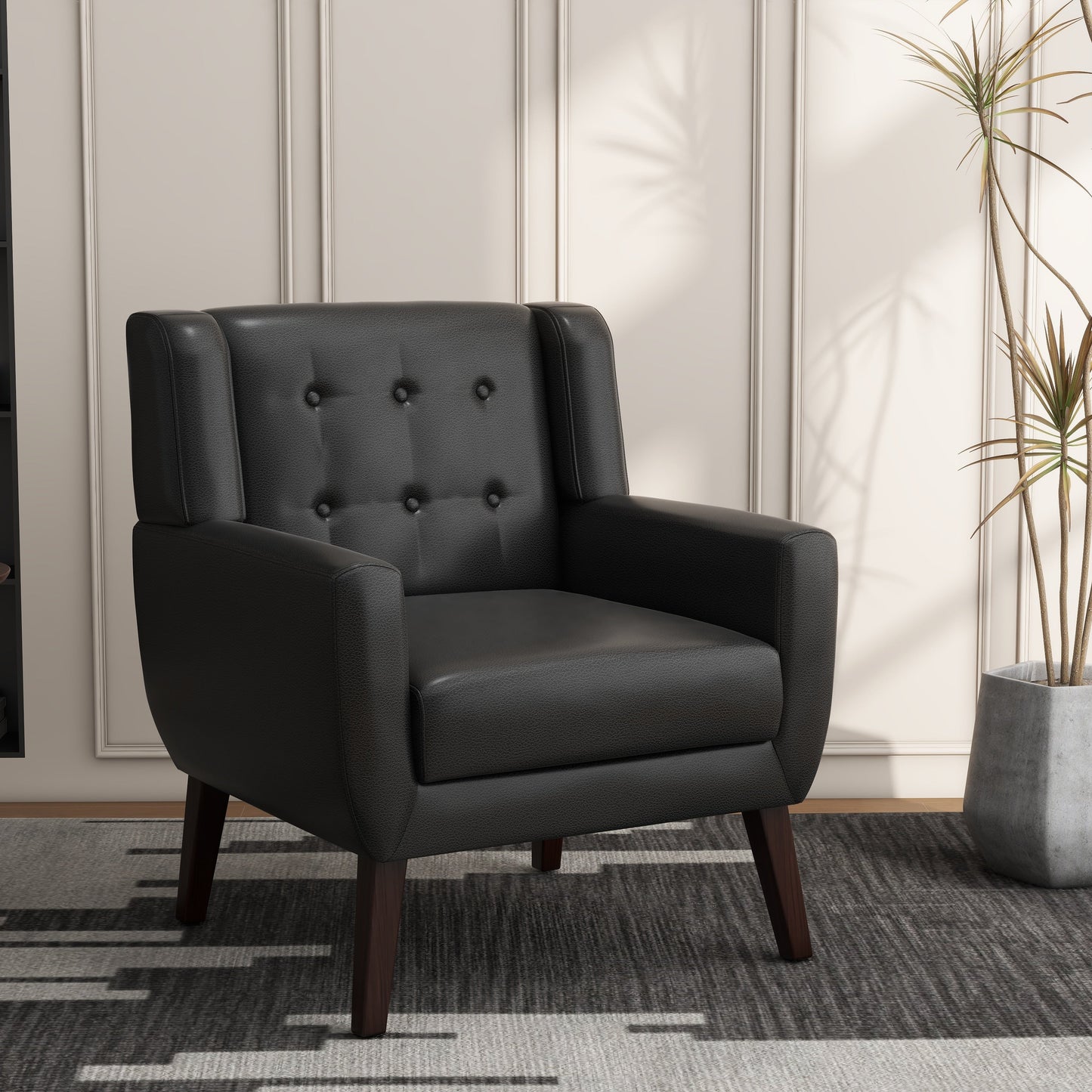 Cotton/ Linen Look Fabric Modern Accent Chair Armchair