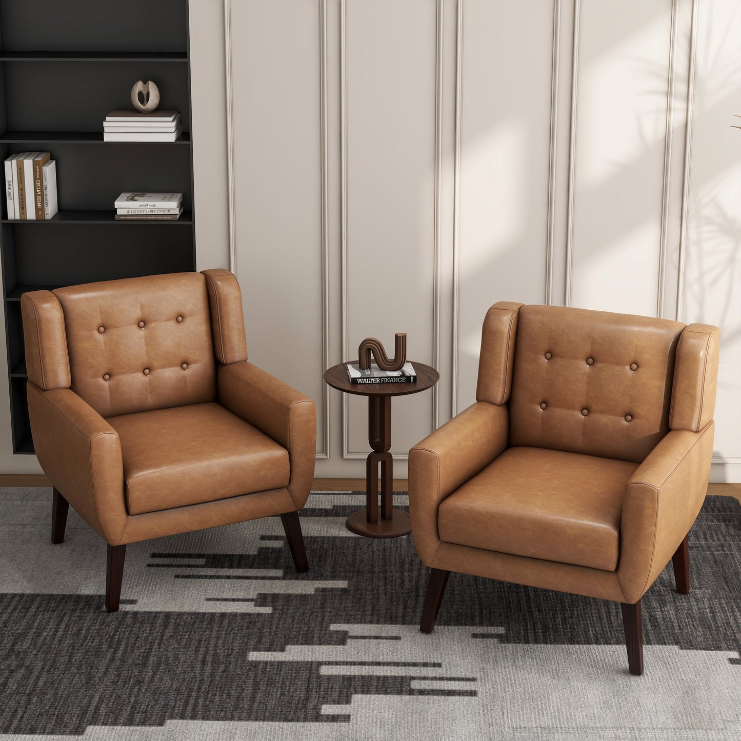 Cotton/ Linen Look Fabric Modern Accent Chair Armchair
